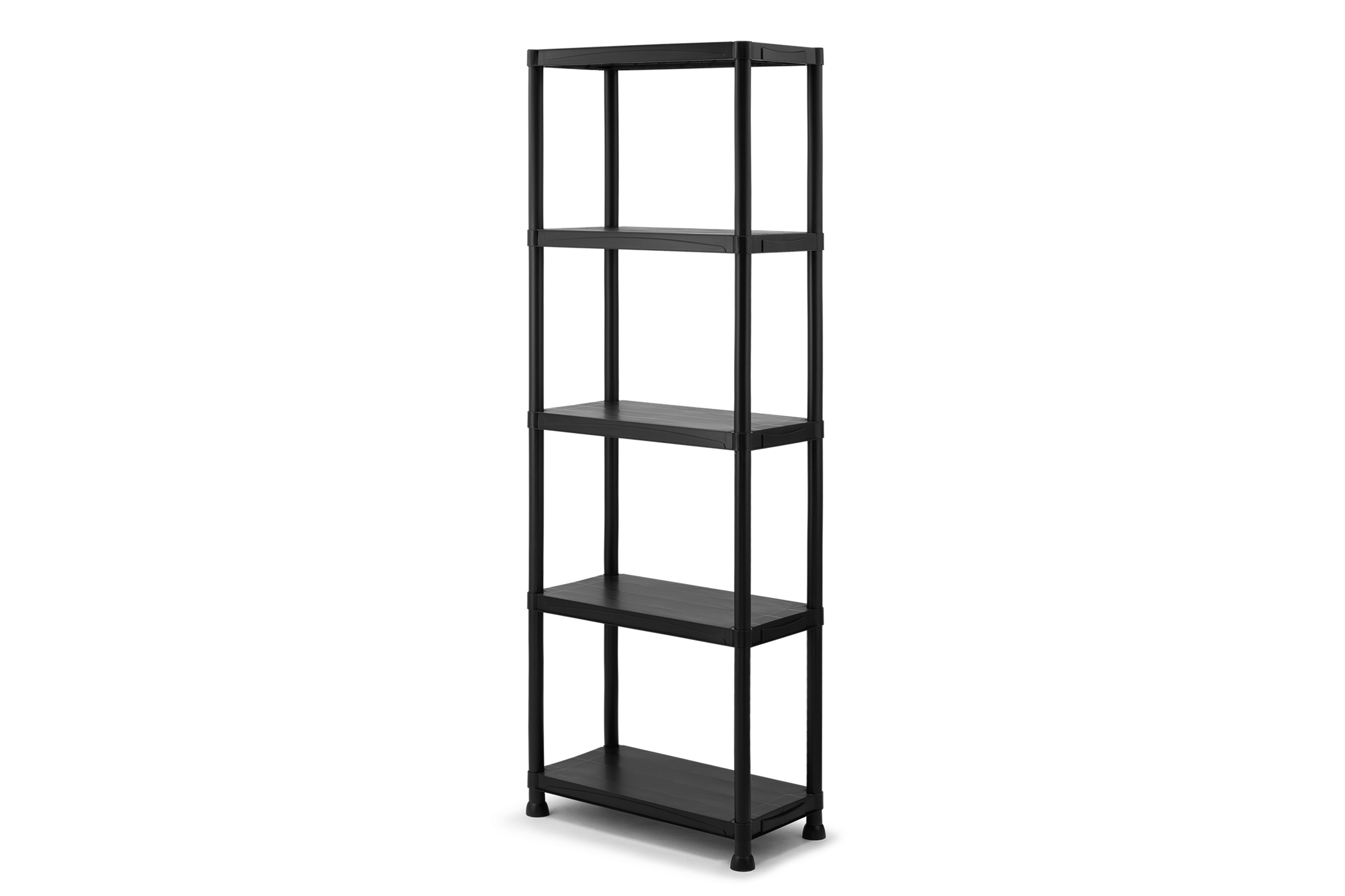 HBM kunststof stellingkast 5 x 25 kg, zwart