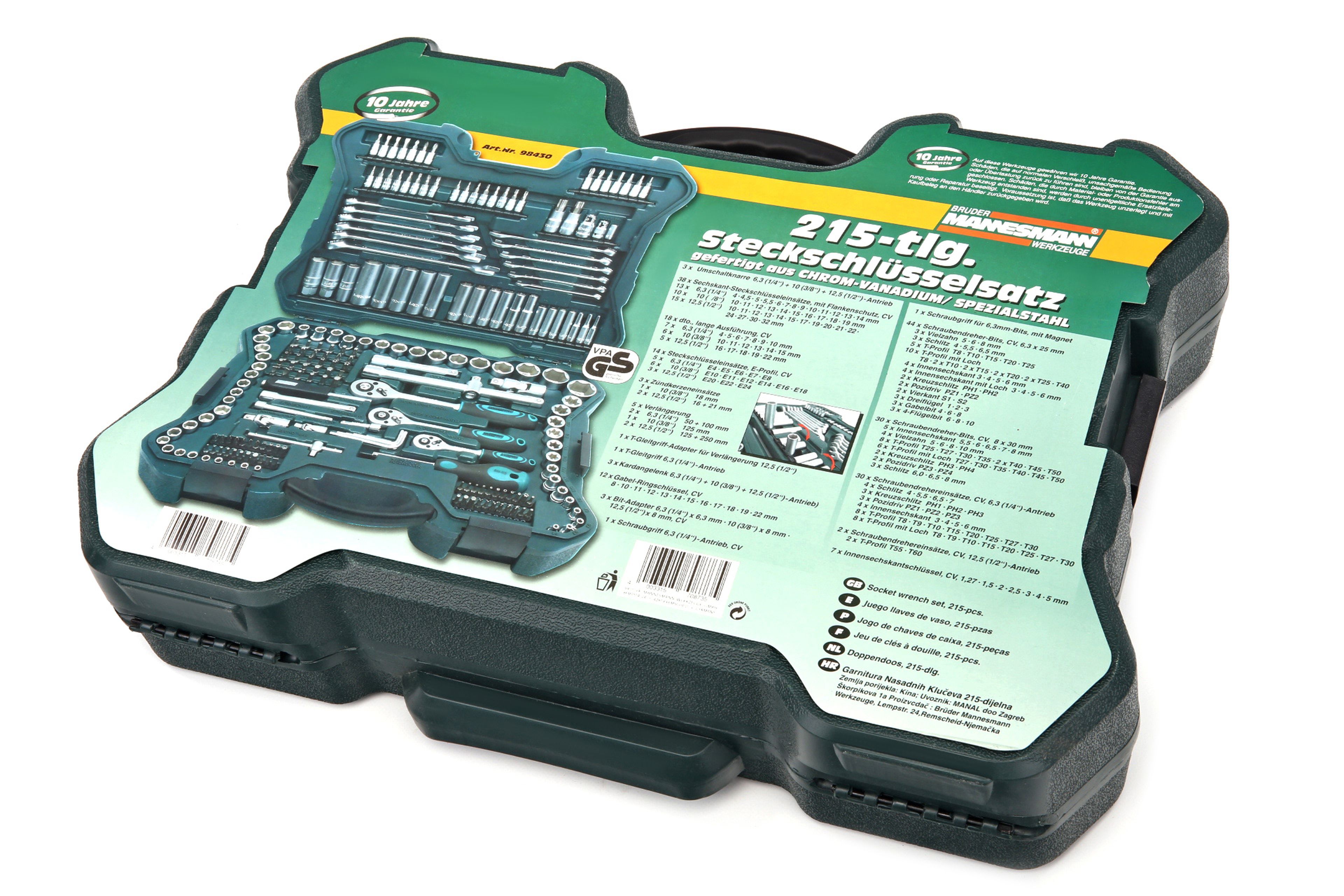 Mannesmann 215er Satz Steckschlüssel 1/4 inch - 3/8 inch - 1/2 inch - 98430 Image 5