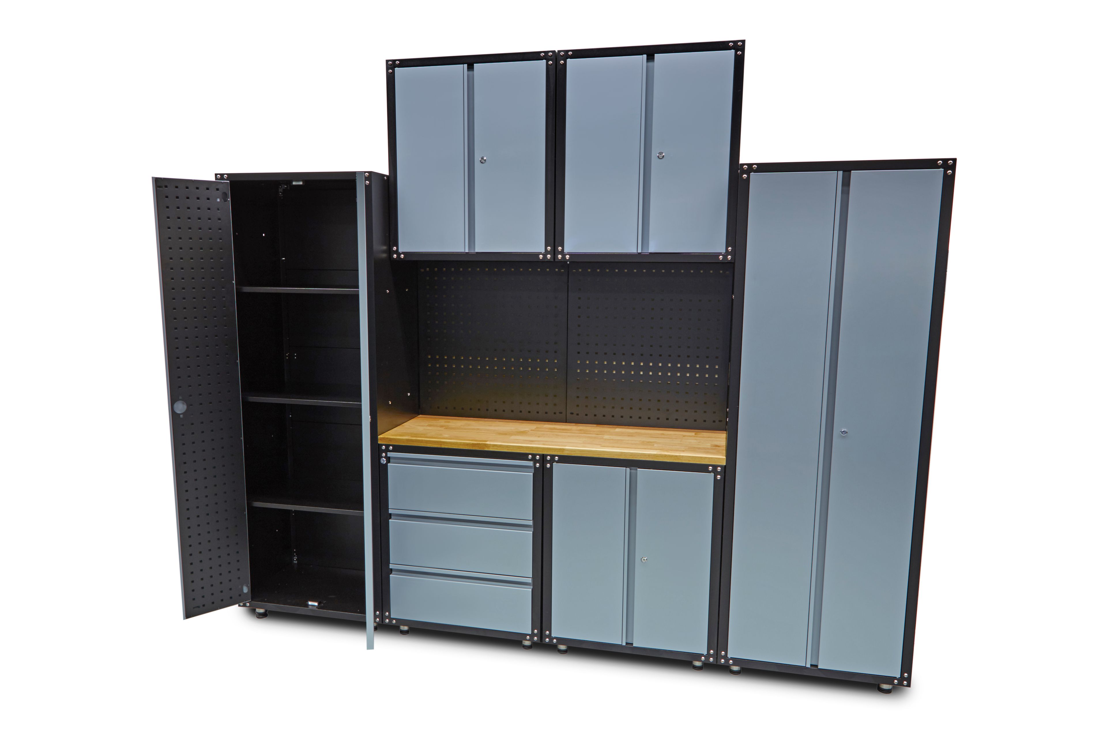 HBM premium werkplaatssysteem, 9-delig, grijs Image 3