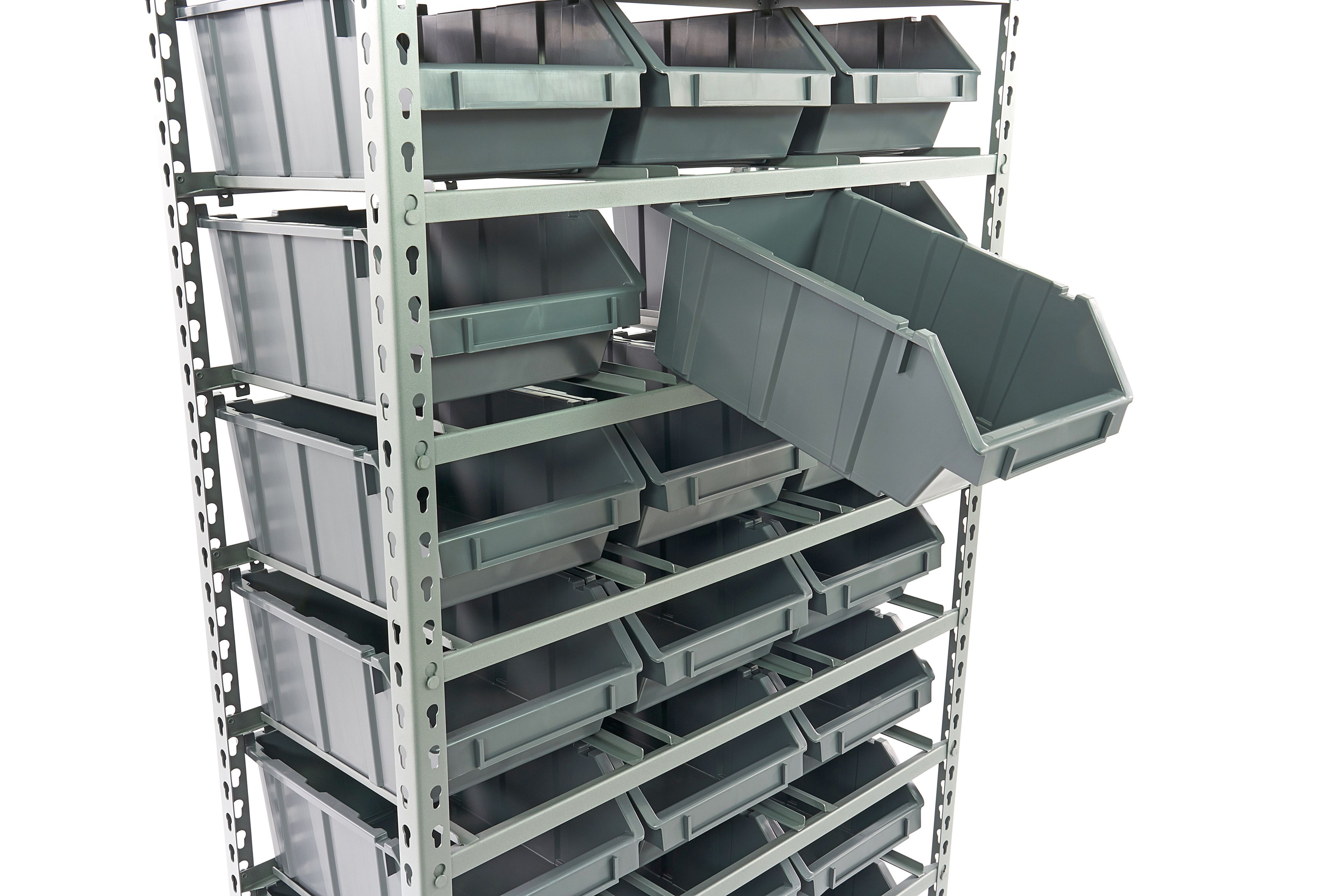 HBM Armario de contenedores, sistema de almacenamiento, estante con 24 cajas de almacenamiento Image 11