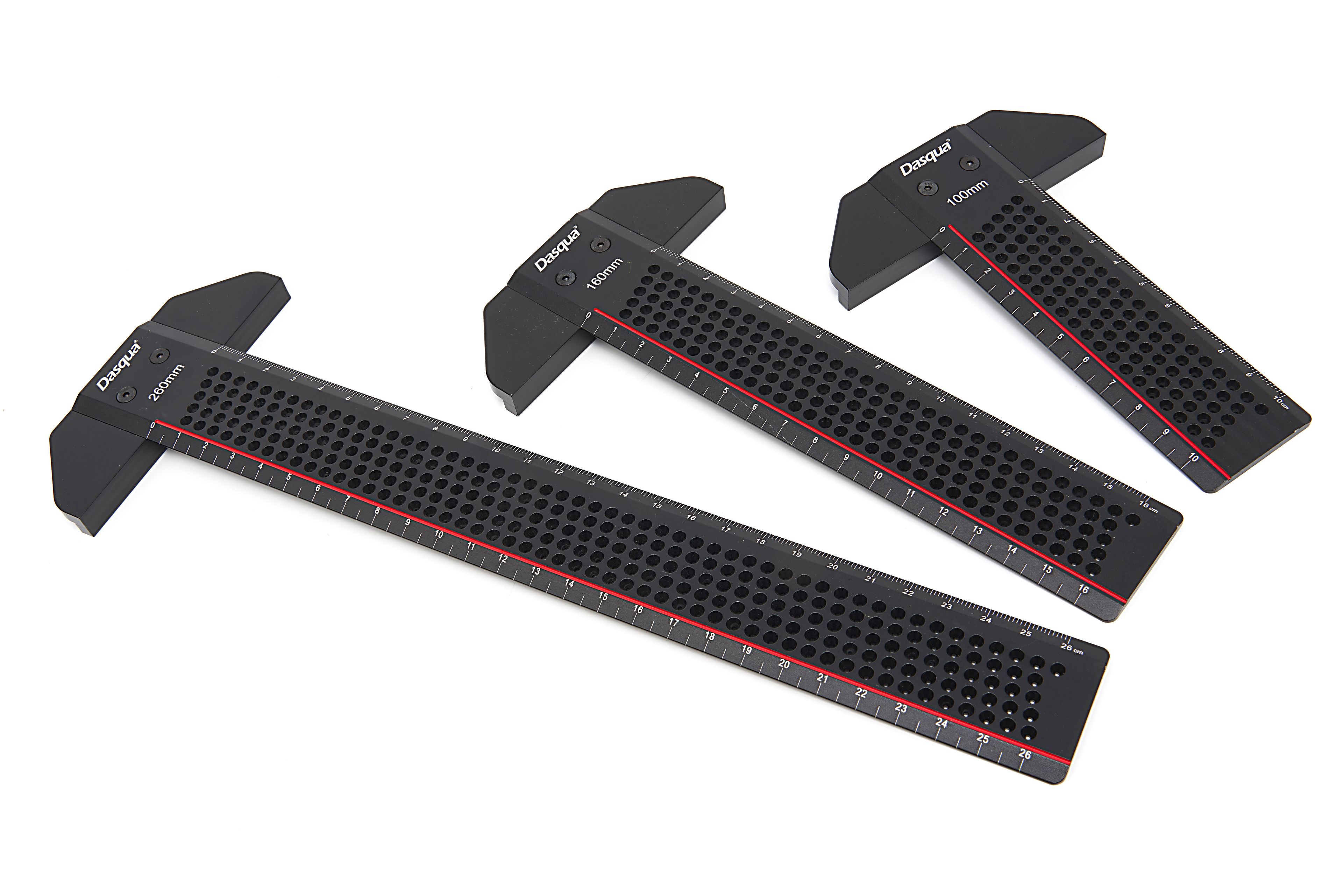 Escuadras de T de Aluminio Profesional Dasqua con Marcado de Precisión de Agujeros 160 mm Image 1