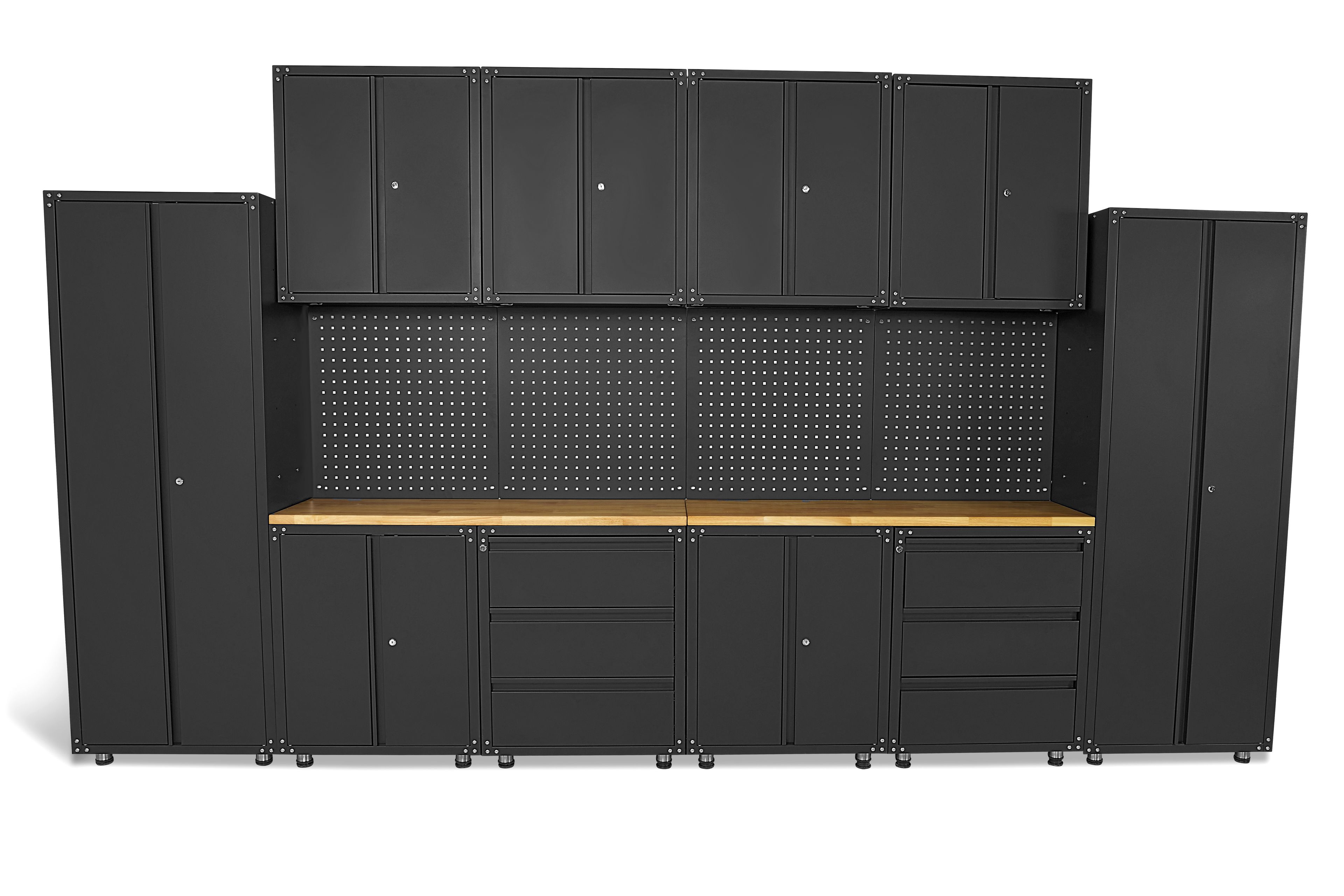 HBM Sistema di officina modulare premium, 16 pezzi, nero opaco Image 2