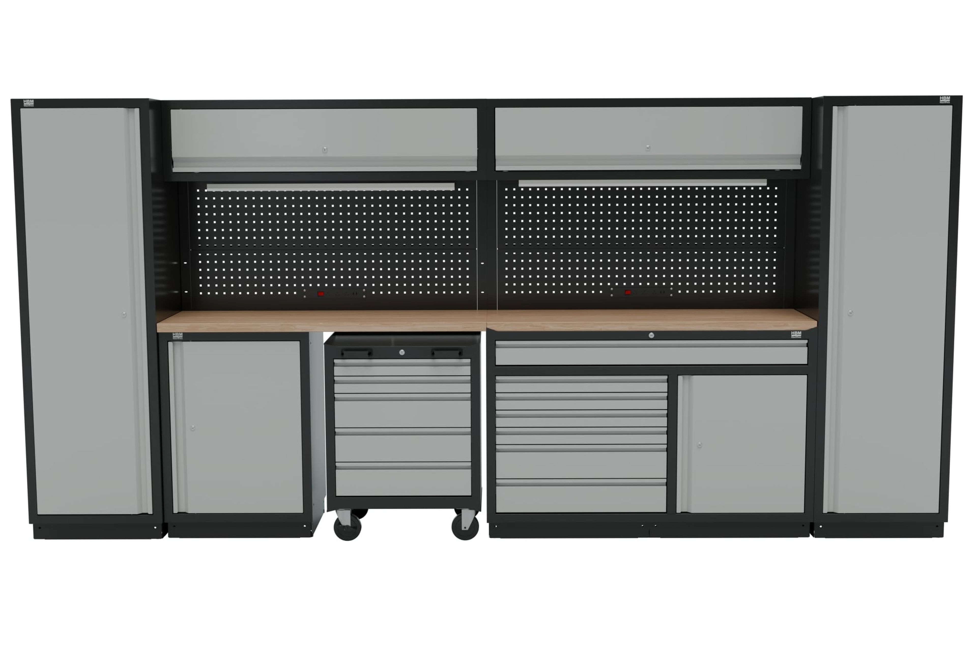 HBM modulair werkplaatssysteem 13-delig, zwart, grijs Image 2