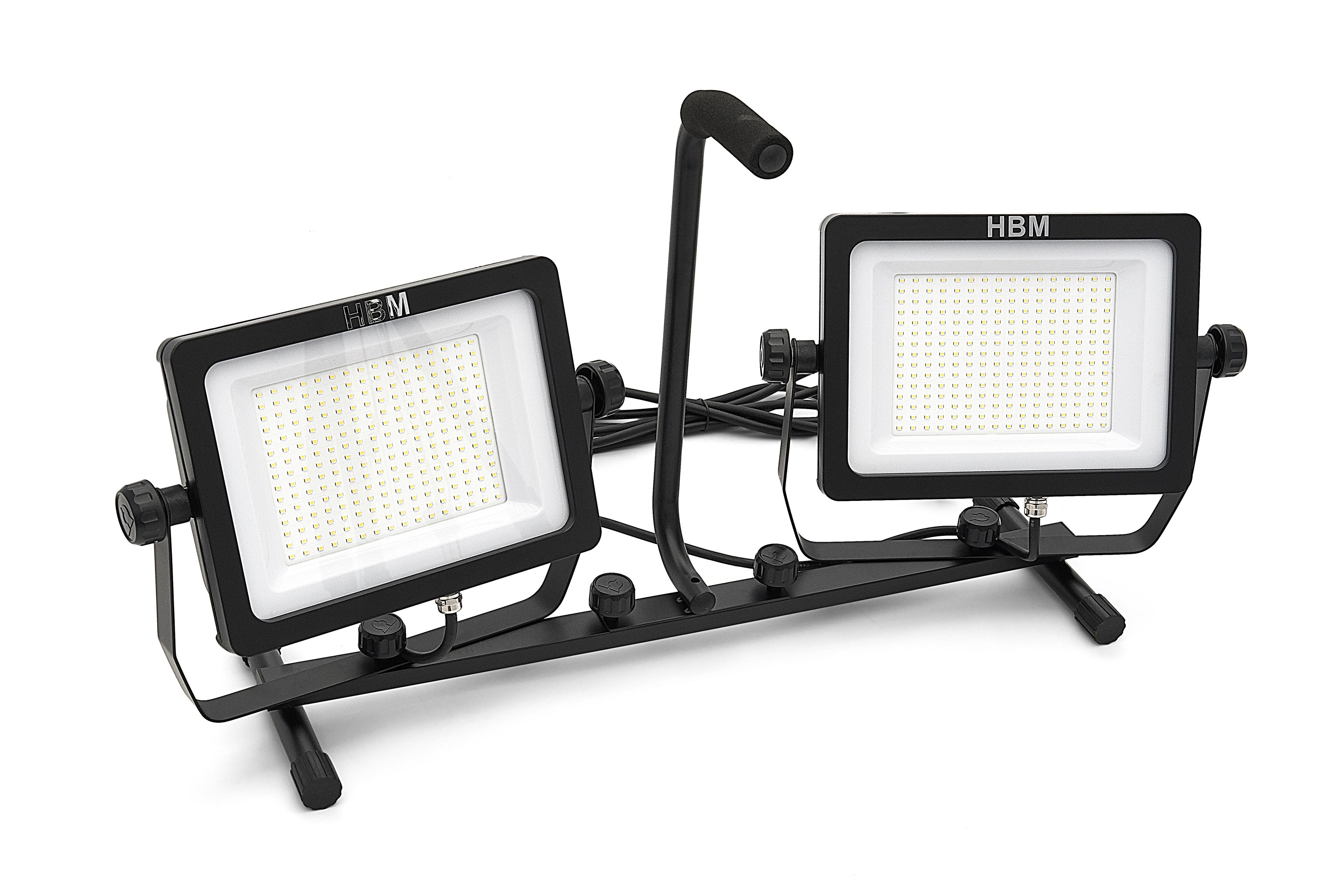 Faro LED Professionale HBM a Doppia Testa 2 x 150 Watt – 2 x 15.000 Lumen con Treppiede Image 7