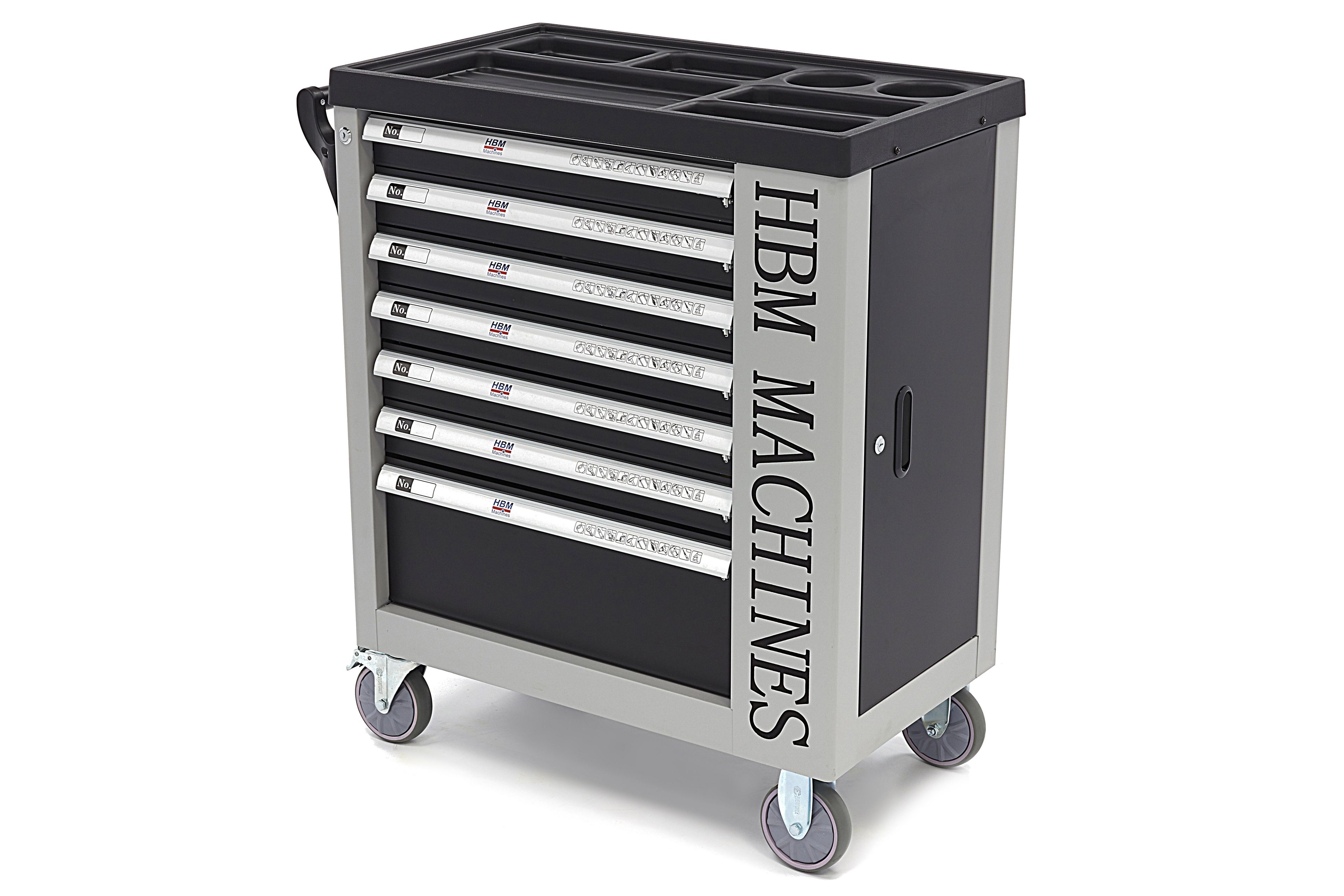 HBM gevulde gereedschapswagen 245-delig inch-maten, zwart Image 6