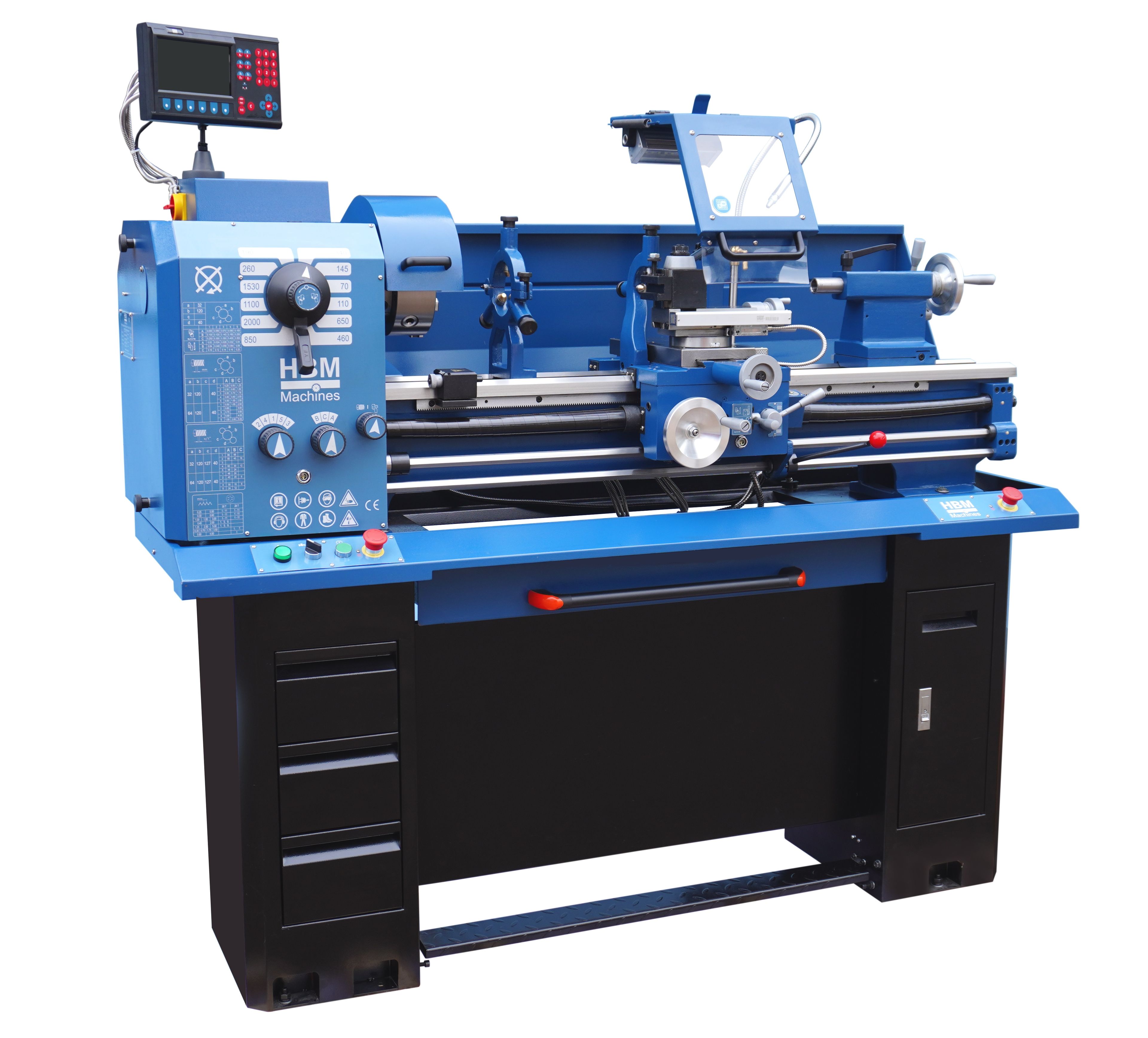 HBM metaaldraaibank 330 x 1000 DRO 400 Volt Image 2