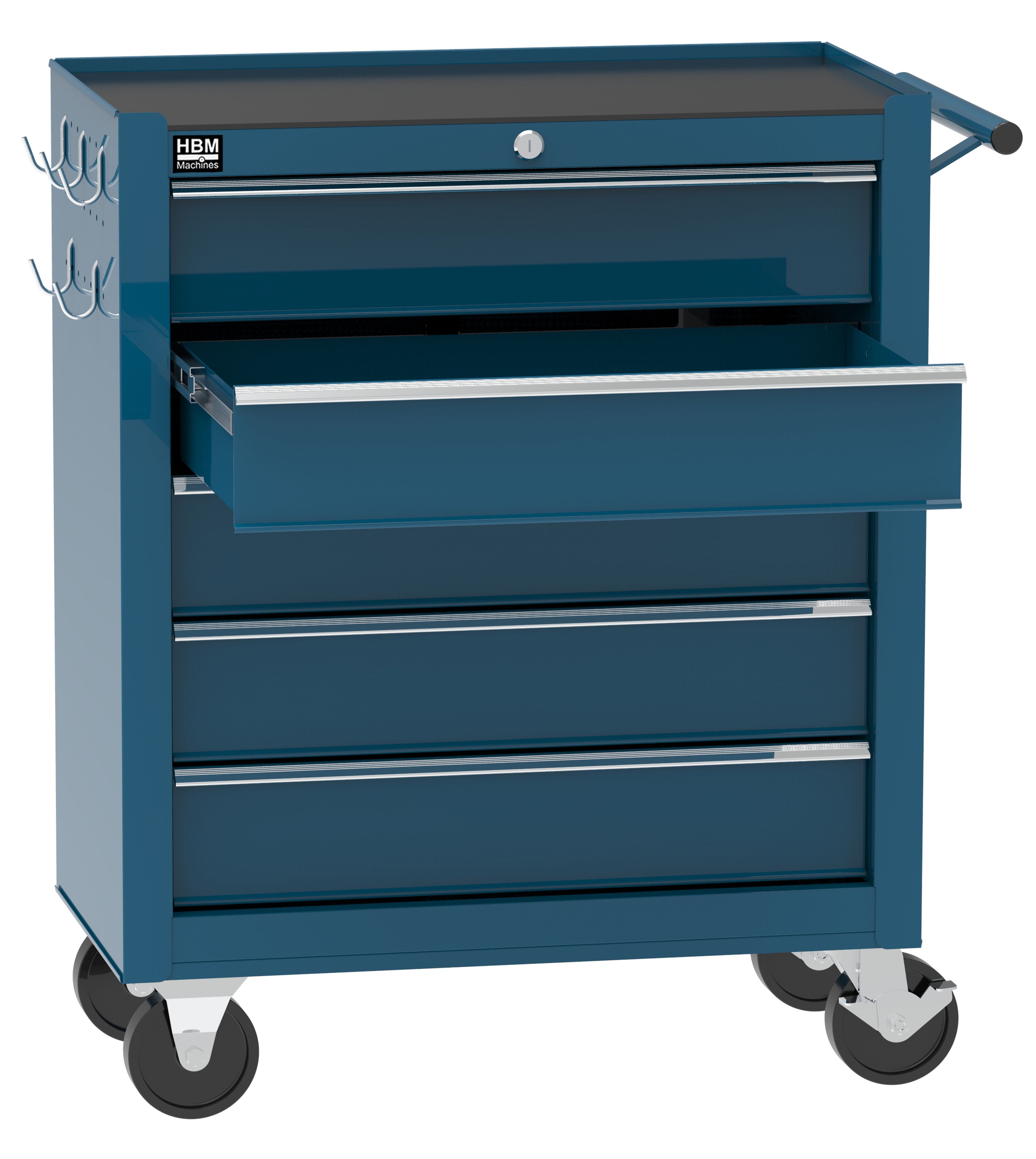 HBM gereedschapswagen 5 laden, 62 cm, blauw Image 2