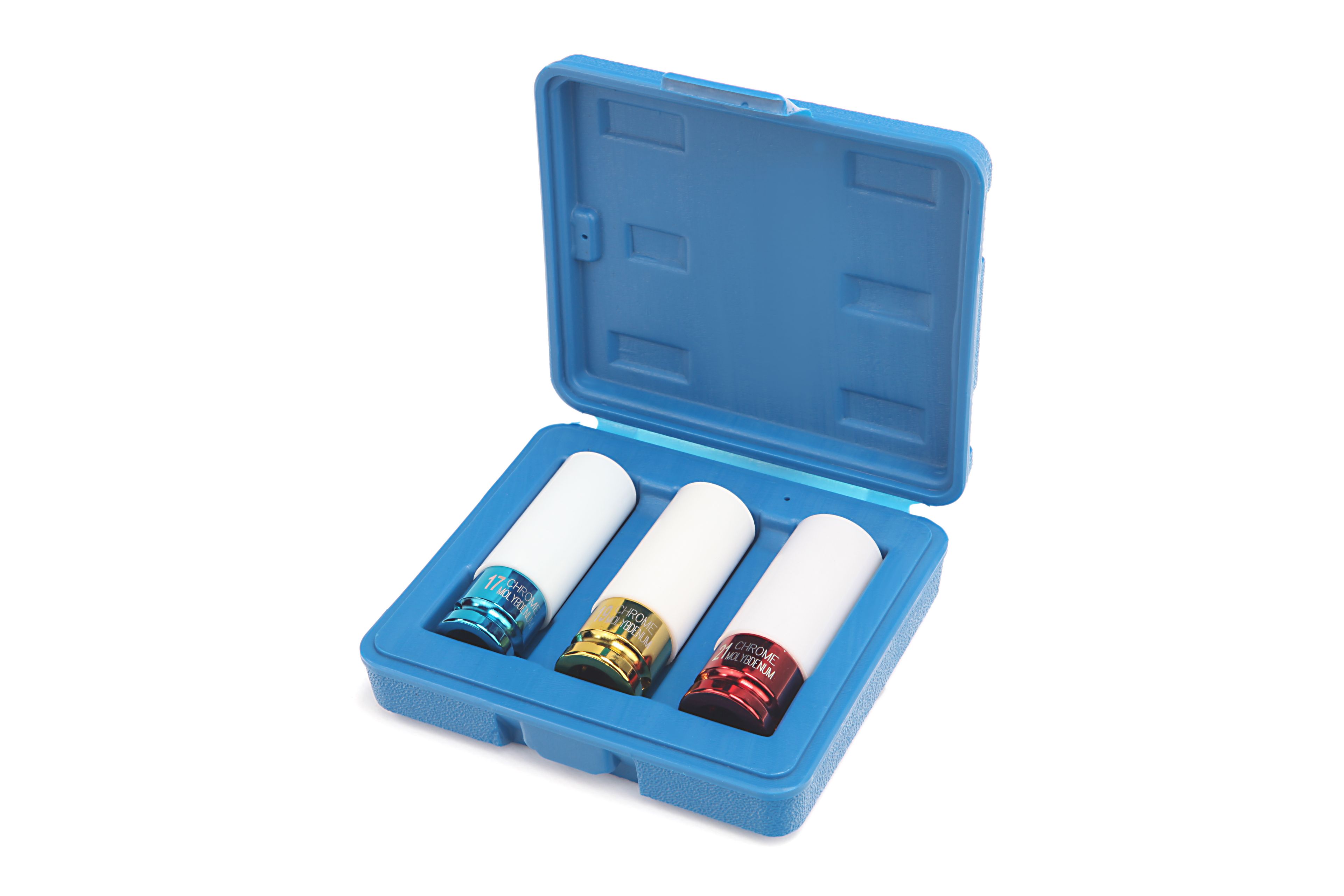 Set di inserti a cricchetto HBM 3 pezzi con coperture in plastica