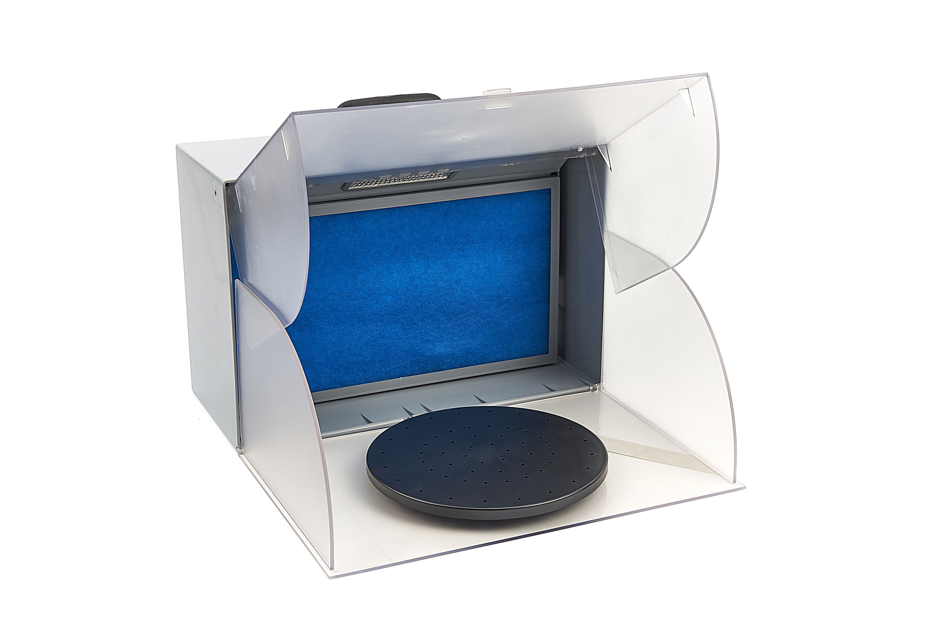 HBM Cabina di verniciatura per aerografo con illuminazione, estrazione, piattaforma girevole Image 2