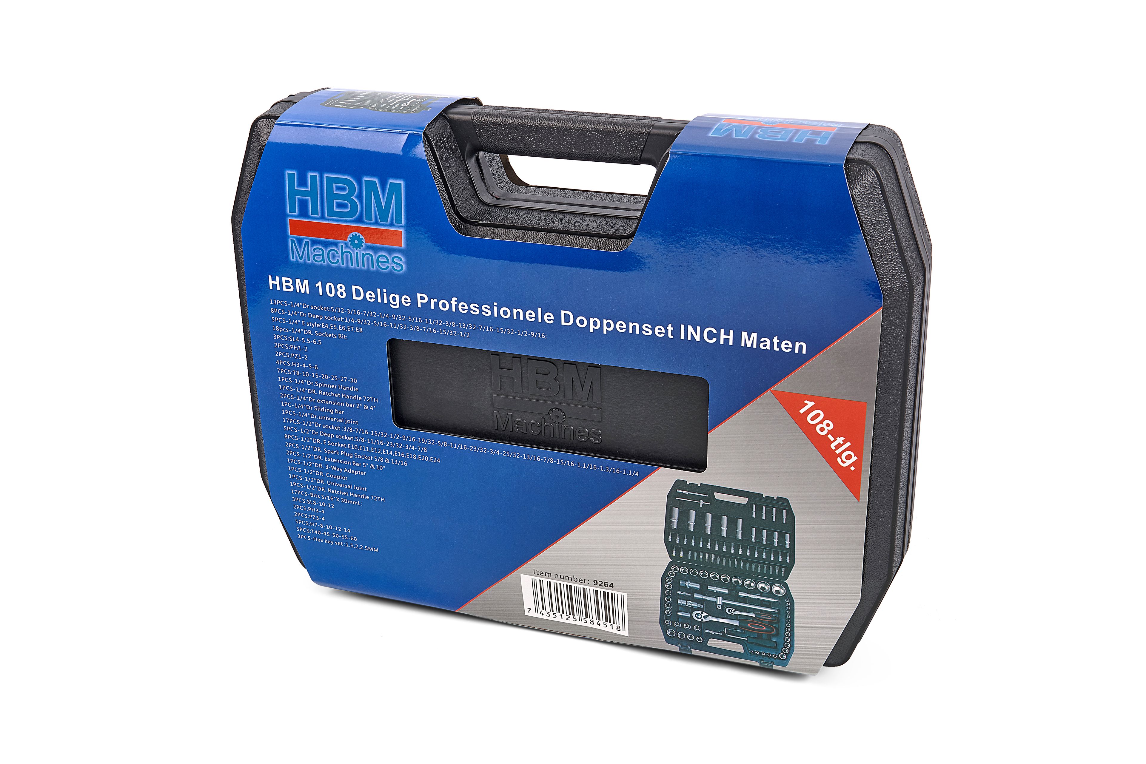 HBM 108 Delige Professionele Doppenset INCH Maten Image 5