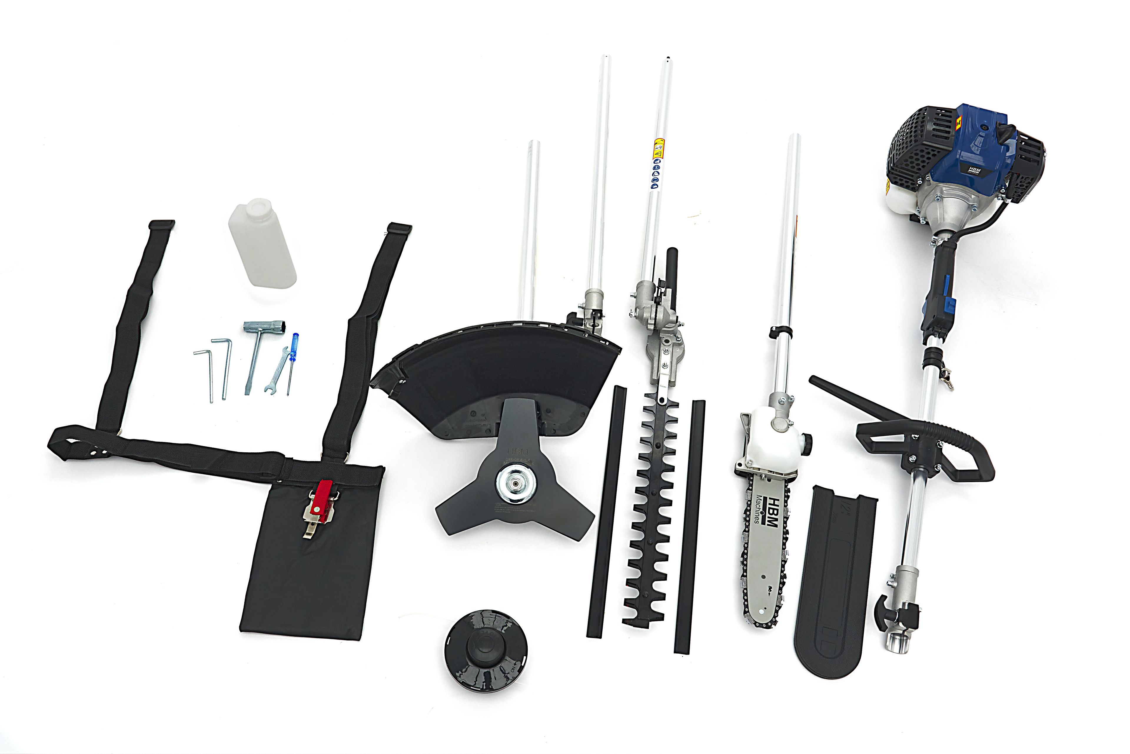 HBM 4 in 1 Bosmaaier / grastrimmer / heggenschaar / kettingzaag / boomzaag - 42,7 cc Image 2