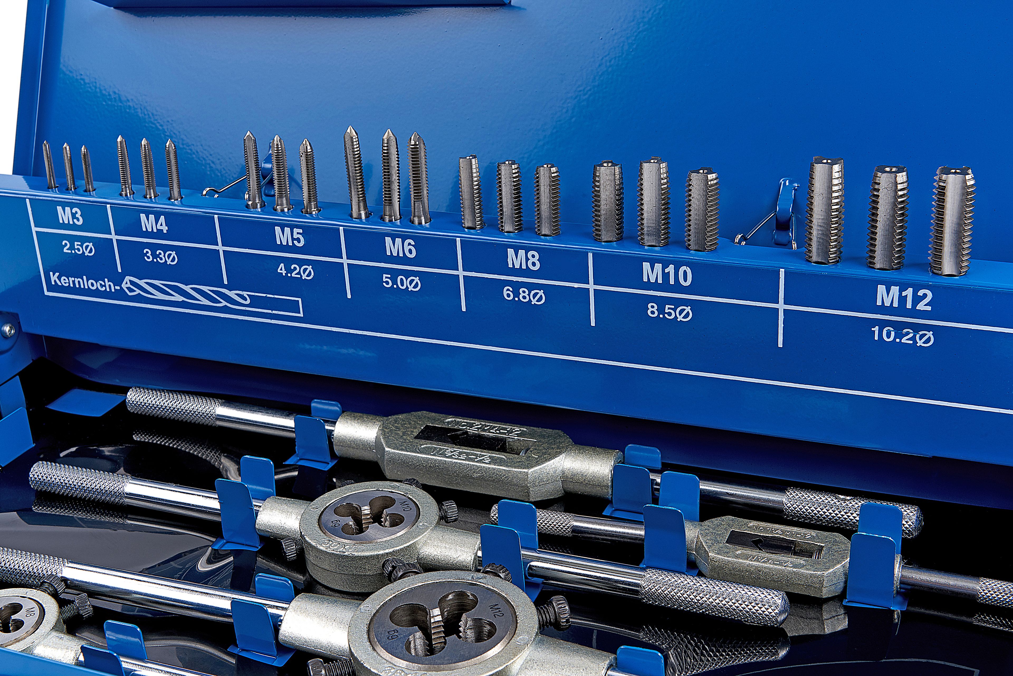 HBM Jeu de tarauds et filières M3-M12 44 pièces Image 3