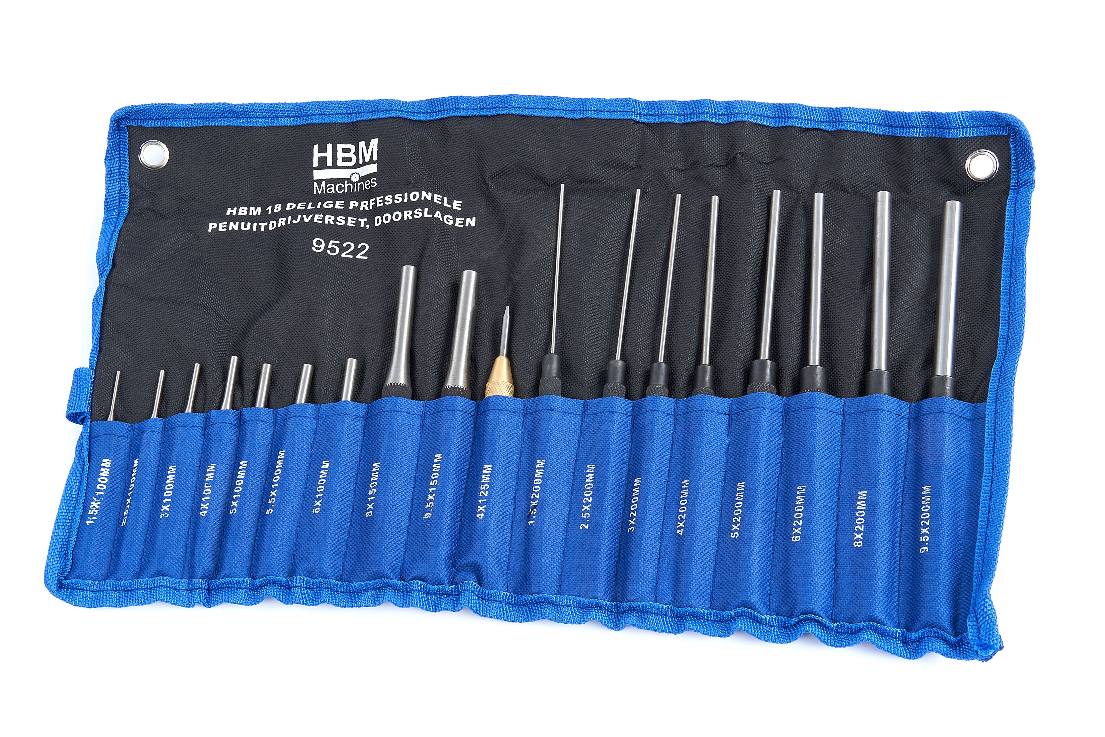 HBM 18 Delige Professionele Penuitdrijverset, Doorslagen Image 2