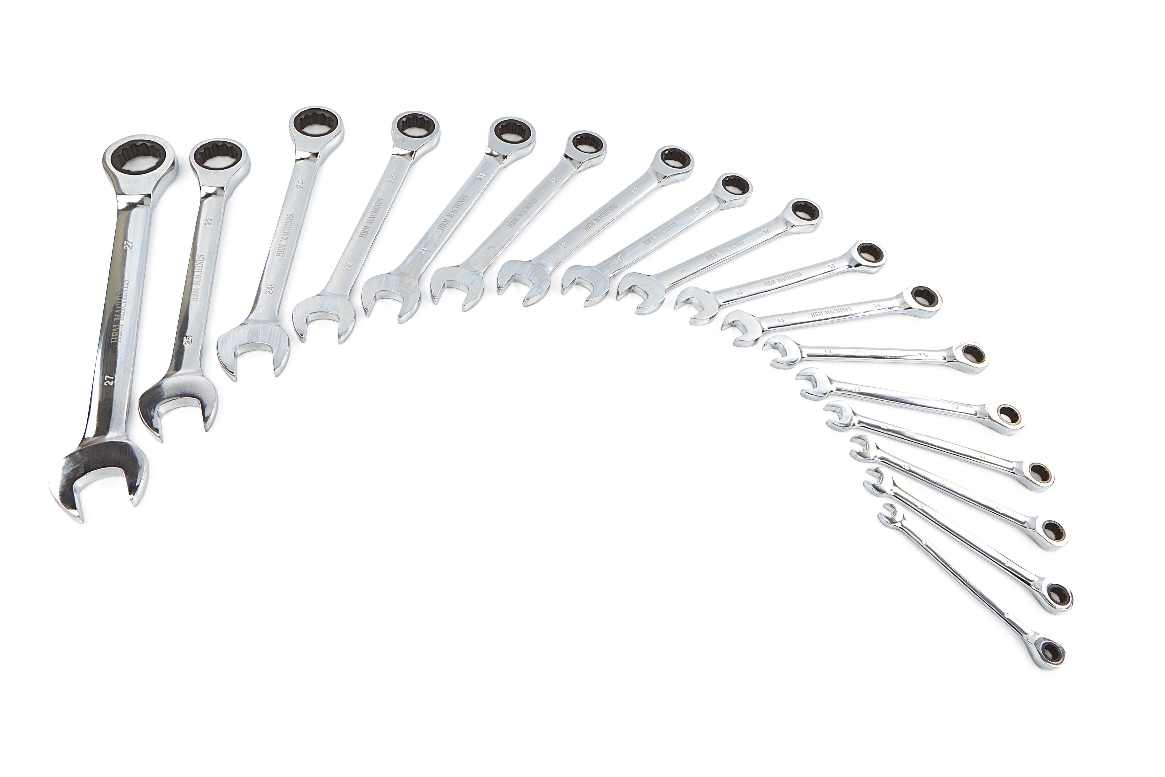 Set di chiavi professionale HBM da 17 pezzi a cricchetto e a combinazione Image 5