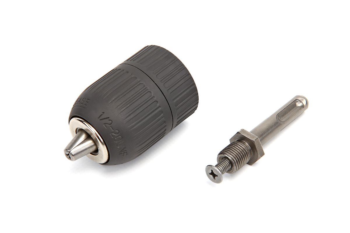 HBM 1/2 pulgadas - 20 Cabezal de taladro de apriete rápido 2-13 mm Incl. Punta SDS