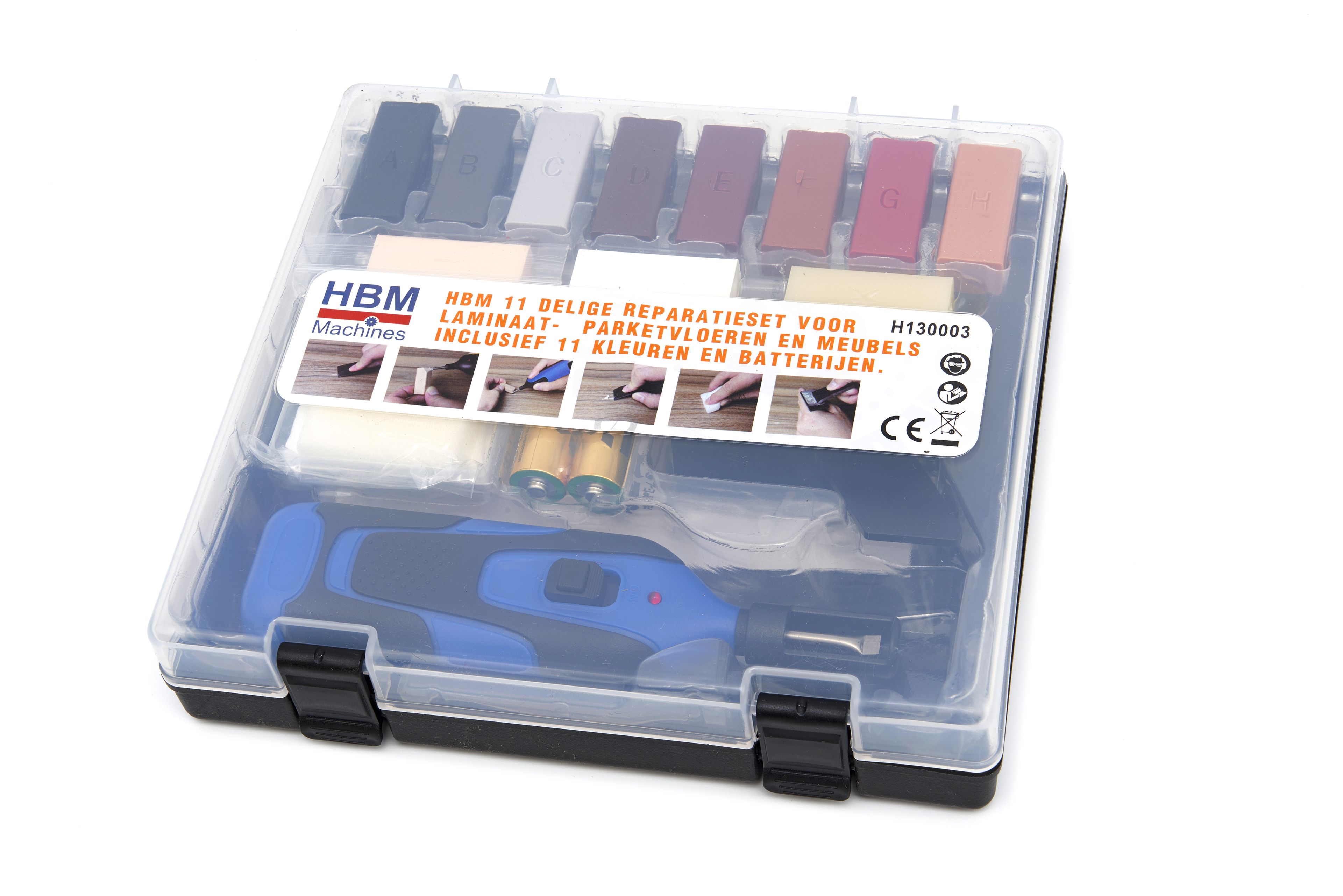 HBM 11 Delige Reparatieset voor Laminaat – Parketvloeren en Meubels Inclusief 11 Kleuren en Batterijen Image 8