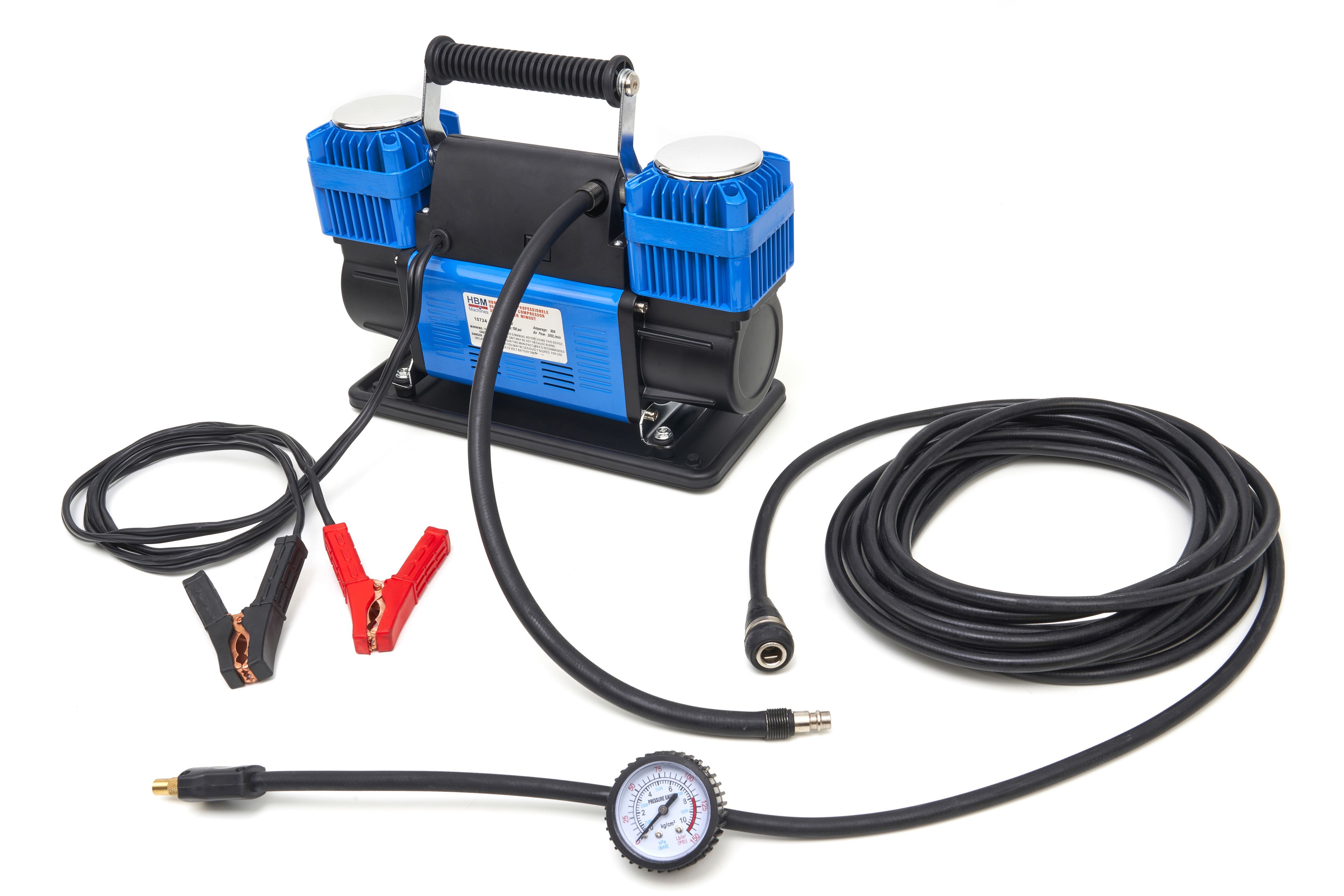 HBM Compresseur professionnel sans huile 12 V 90 A 250 litres par minute