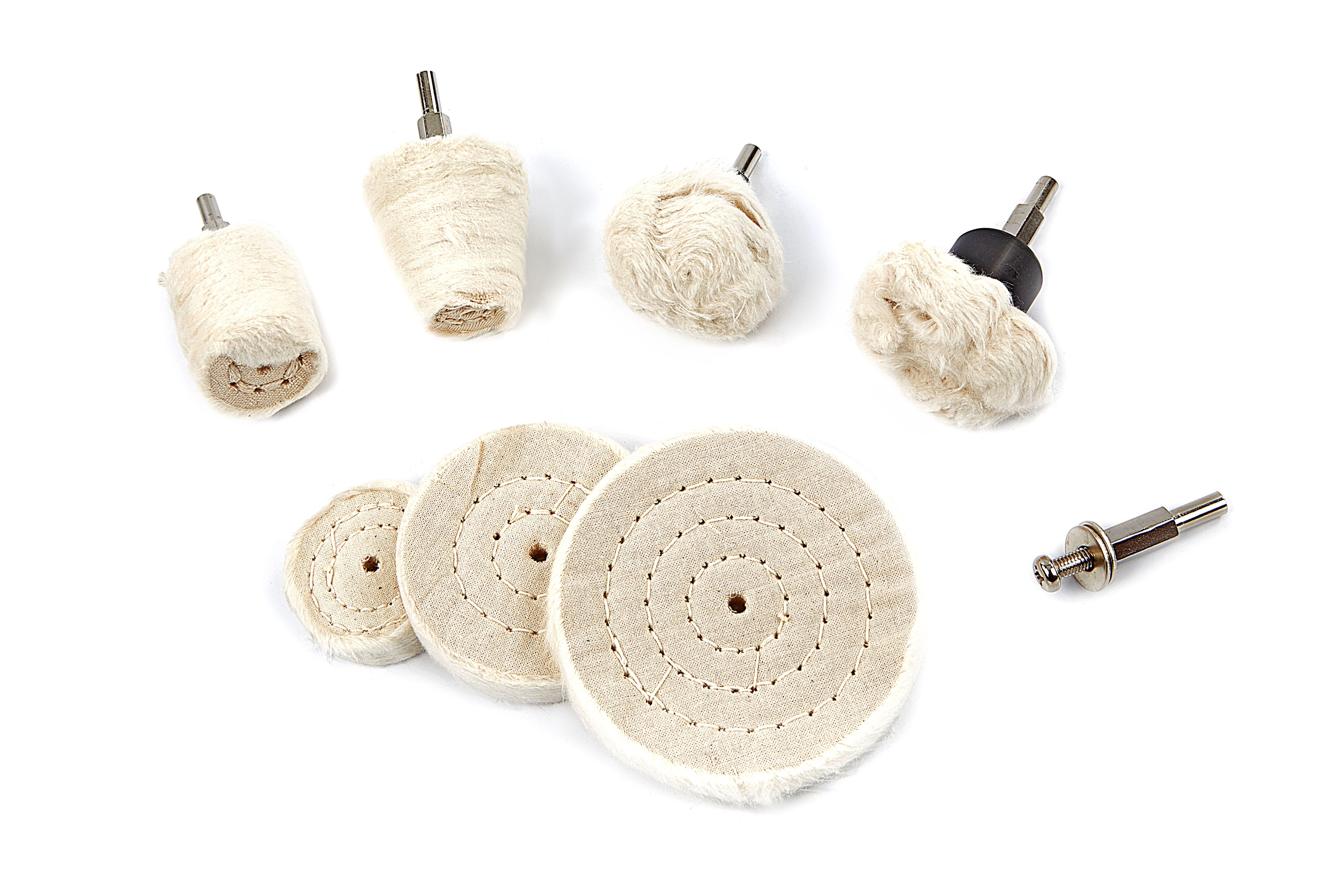 HBM 8 Delige Polijstschijvenset en Polijstconenset