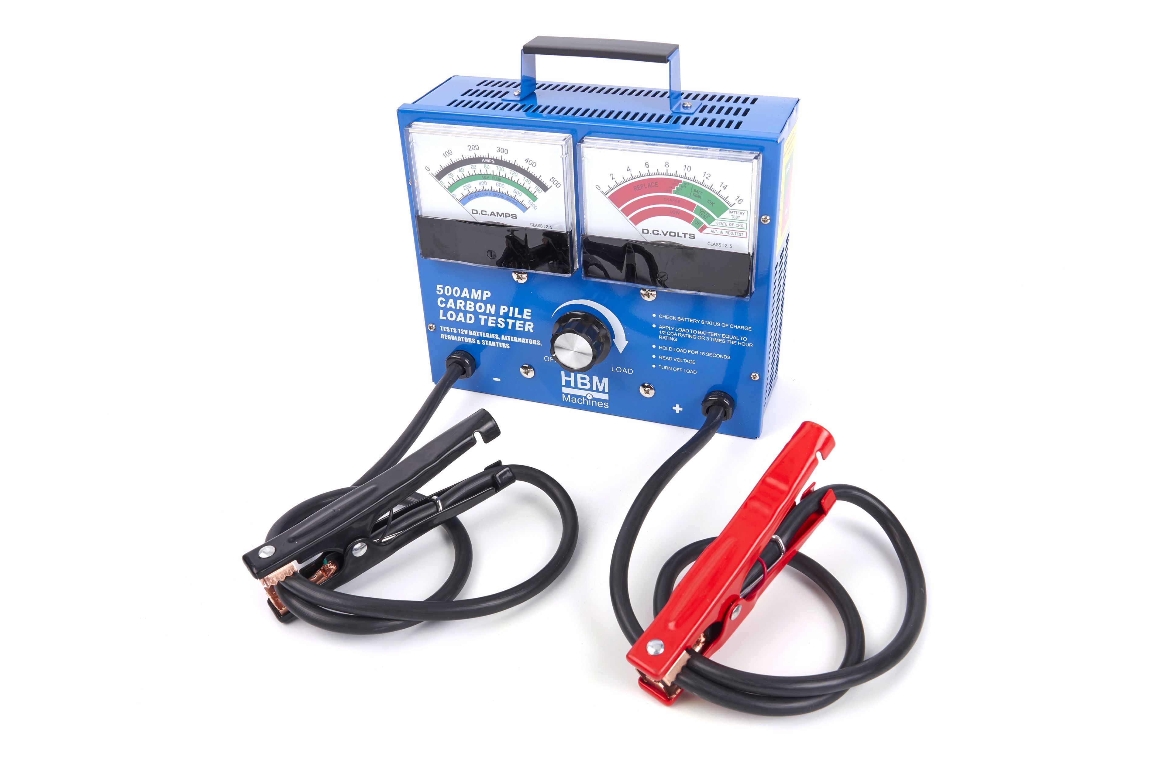 HBM Testeur de batterie professionnel 160 ampères, 12 volts, 10-160AH