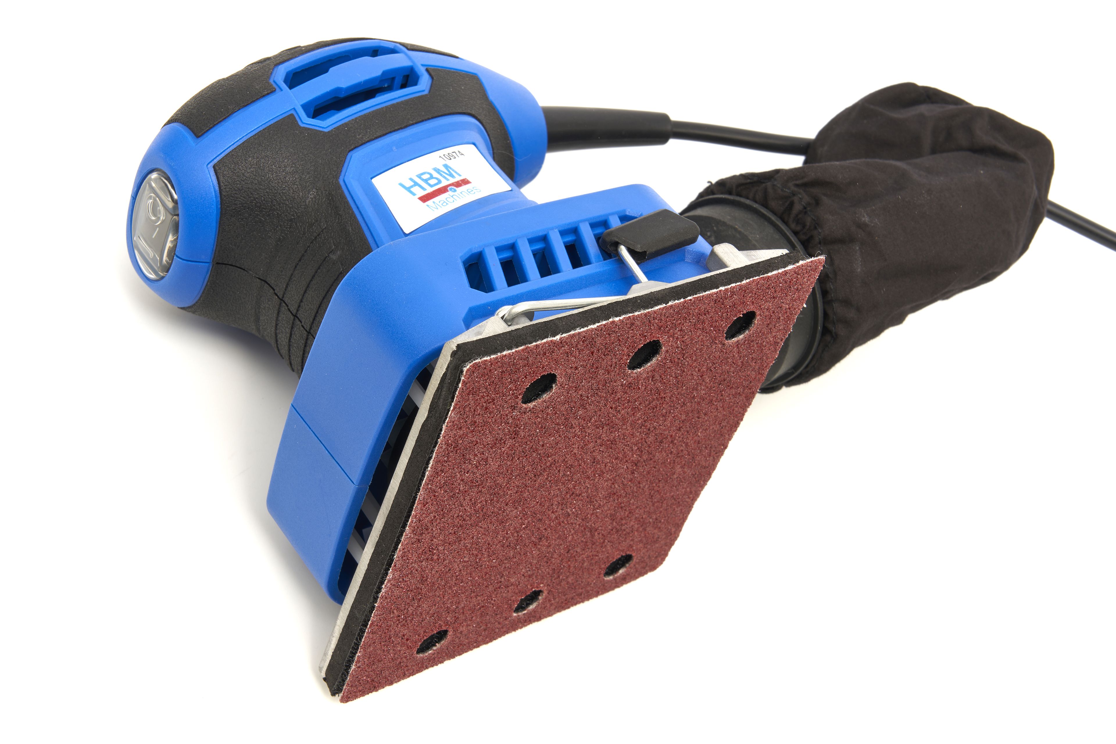 HBM Ponceuse orbitale, ponceuse à main 240 Watts avec 12 feuilles abrasives. Image 4