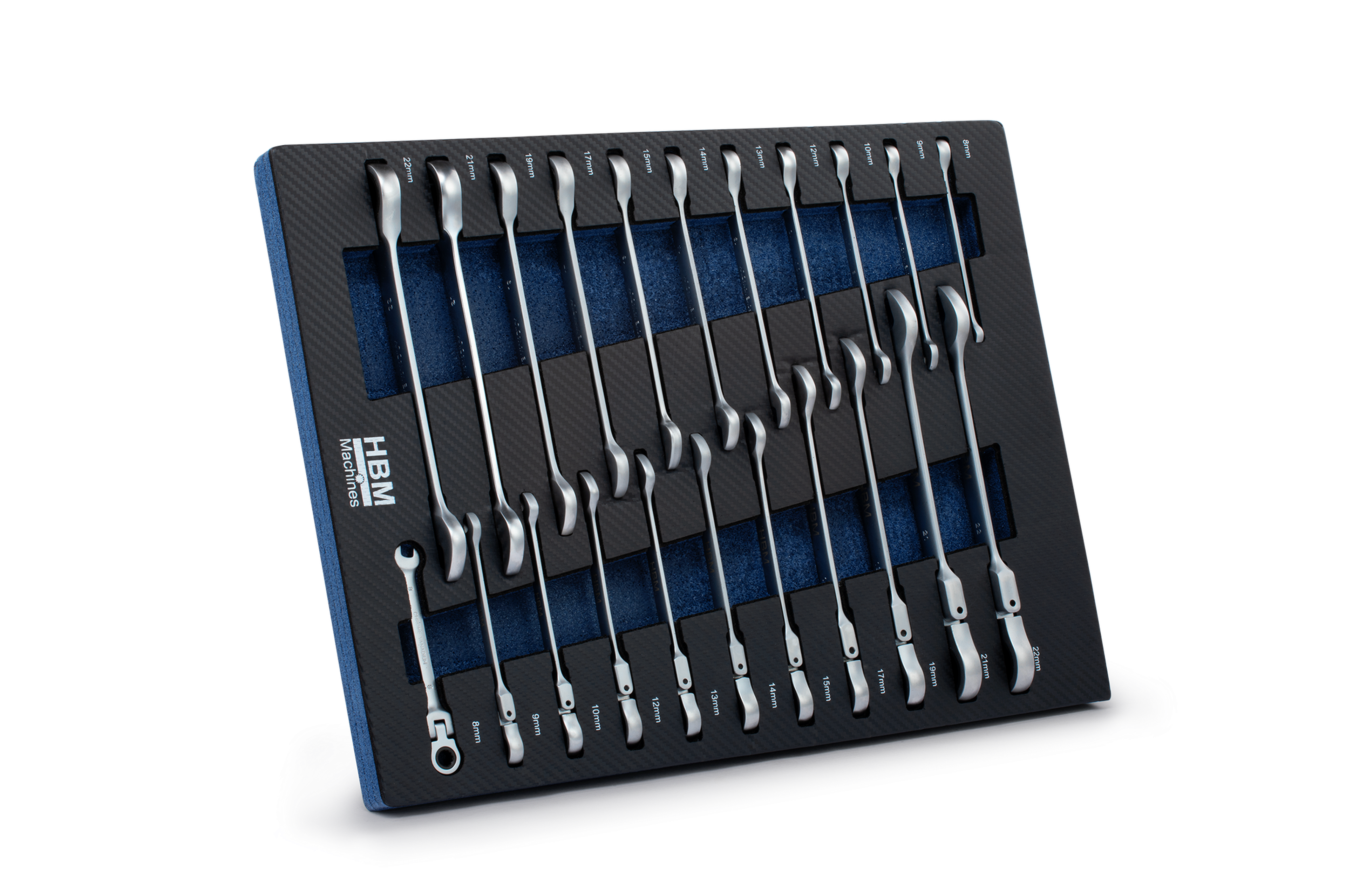 HBM inlay met ringratelsteeksleutelset metrisch 22-delig Image 2