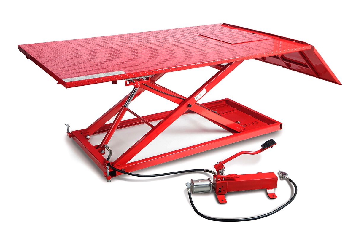 HBM 700 kg Quad, Mesa elevadora de motocicleta triciclo - Rojo