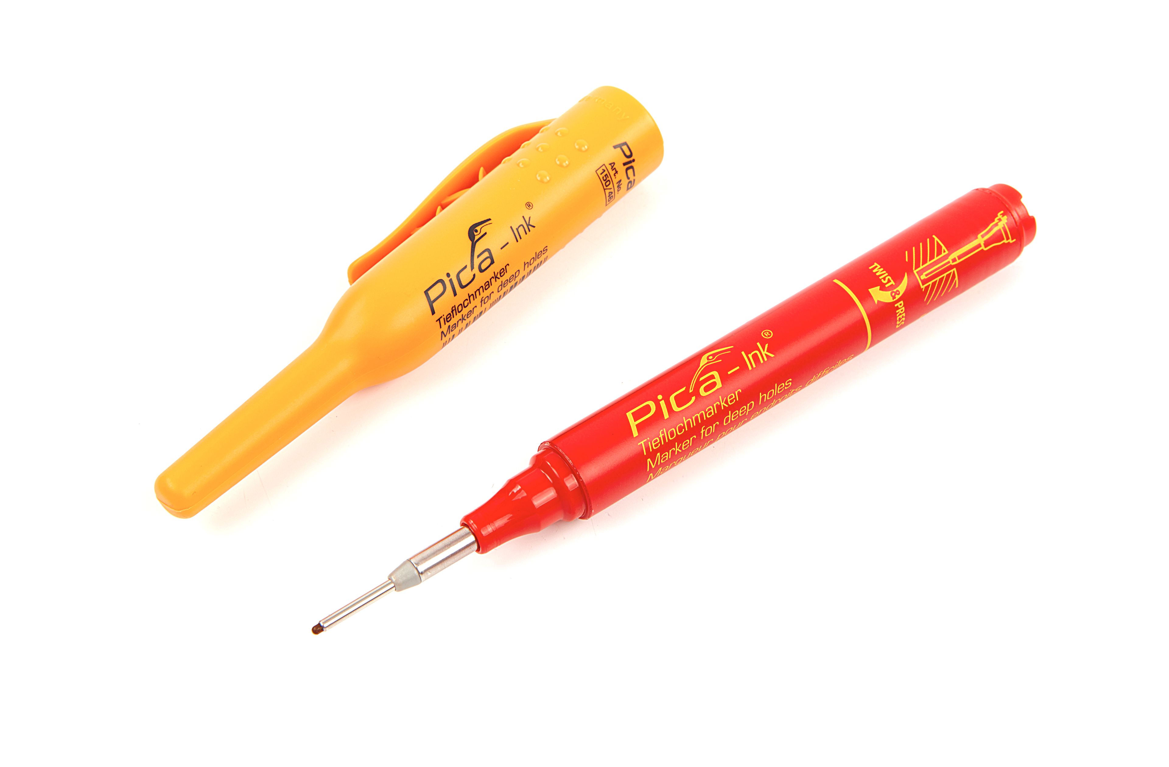 Marqueur PICA INK noir à pointe télescopique avec capuchon