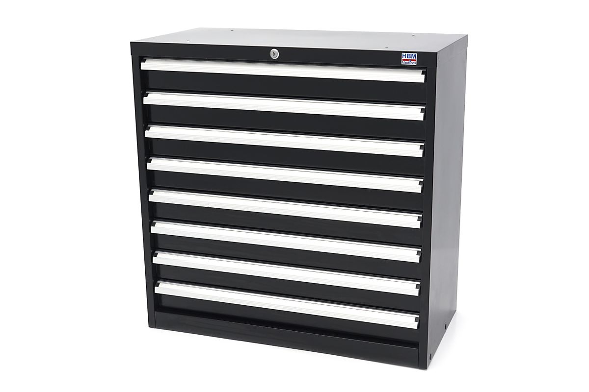HBM 8 Cajones Armario de herramientas Profi 90 x 45 x 90 cm negro