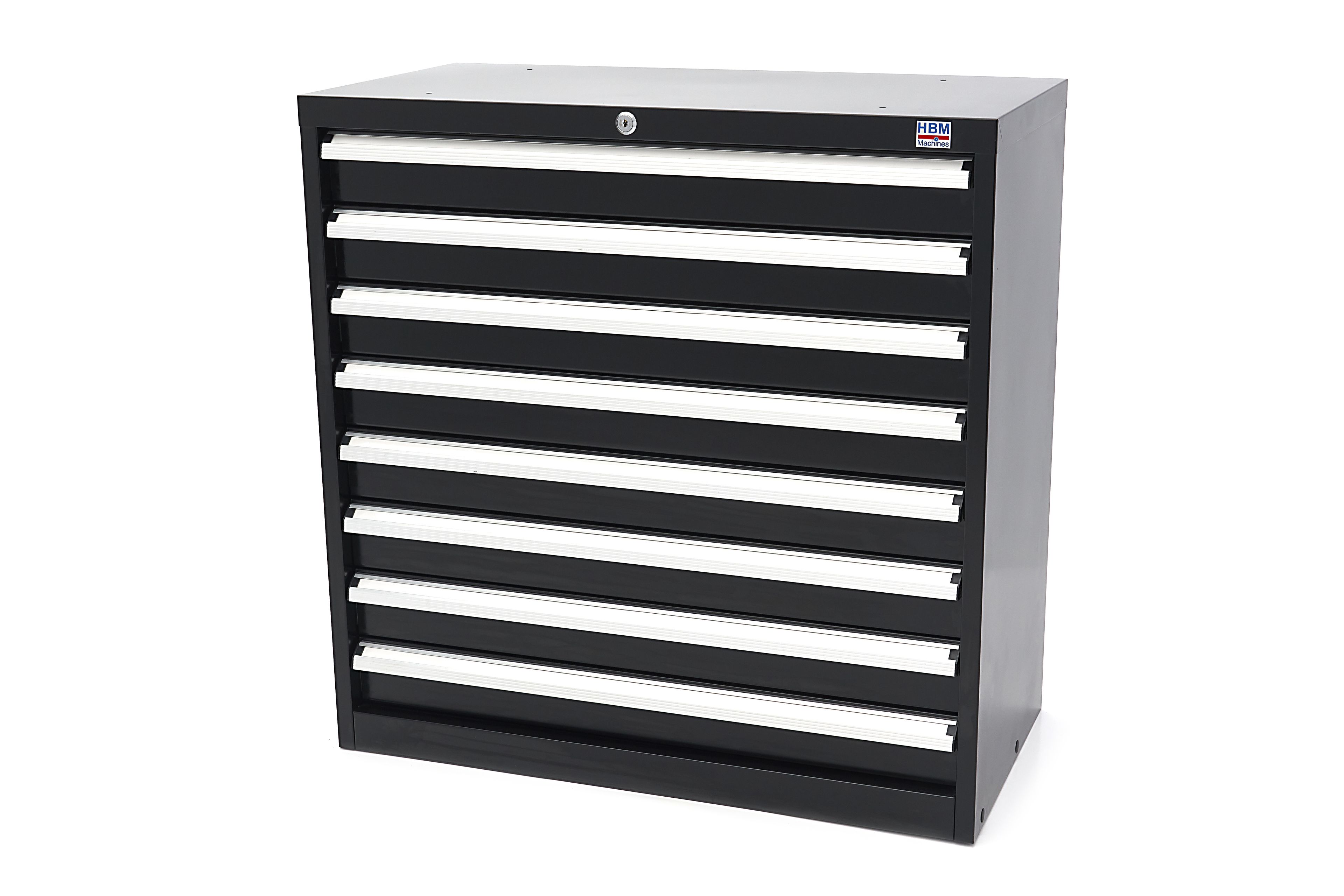 HBM 8 Schubladenschrank / Profi-Werkzeugschrank 90 x 45 x 90 cm schwarz
