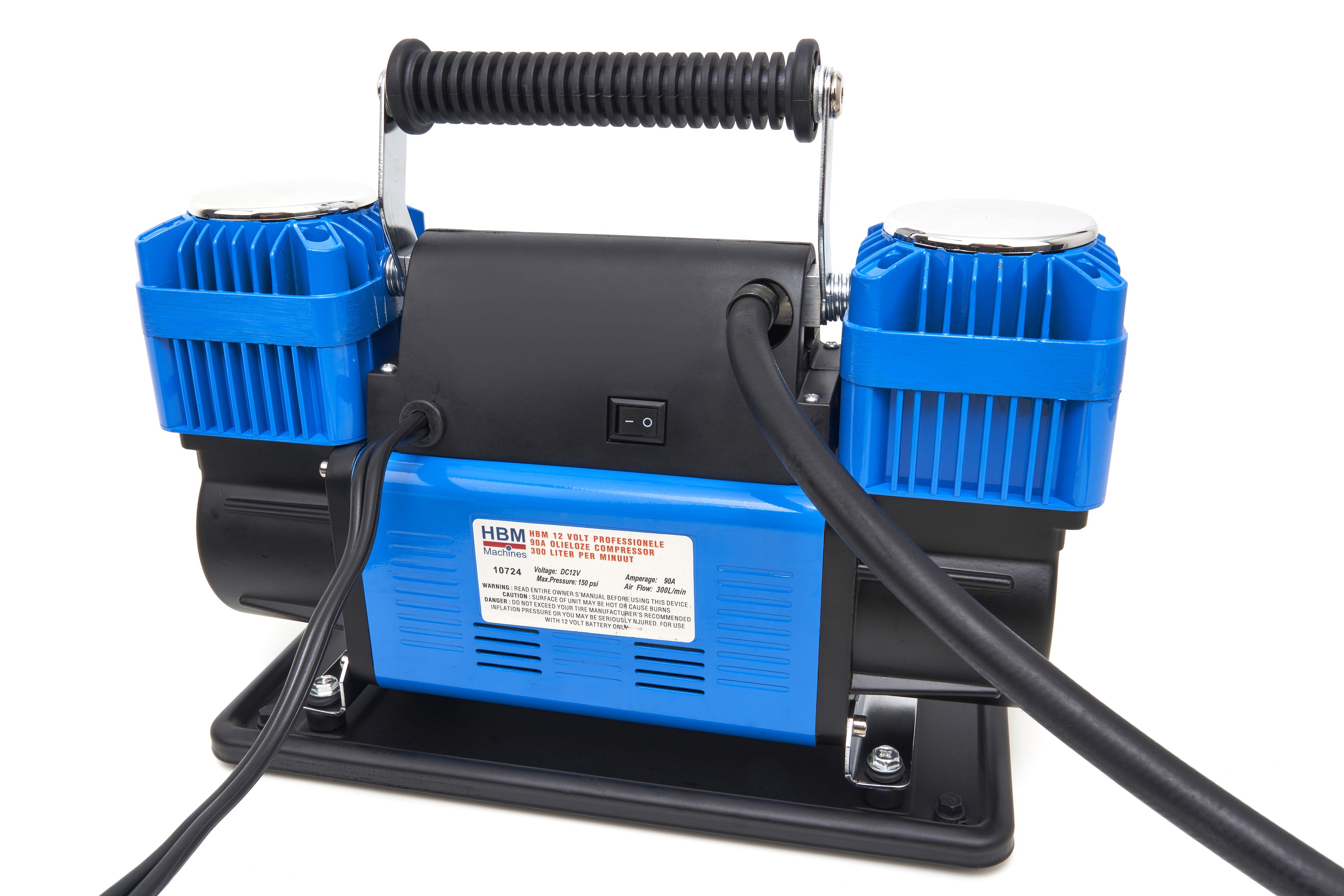 HBM Compresseur professionnel sans huile 12 V 90 A 250 litres par minute Image 2