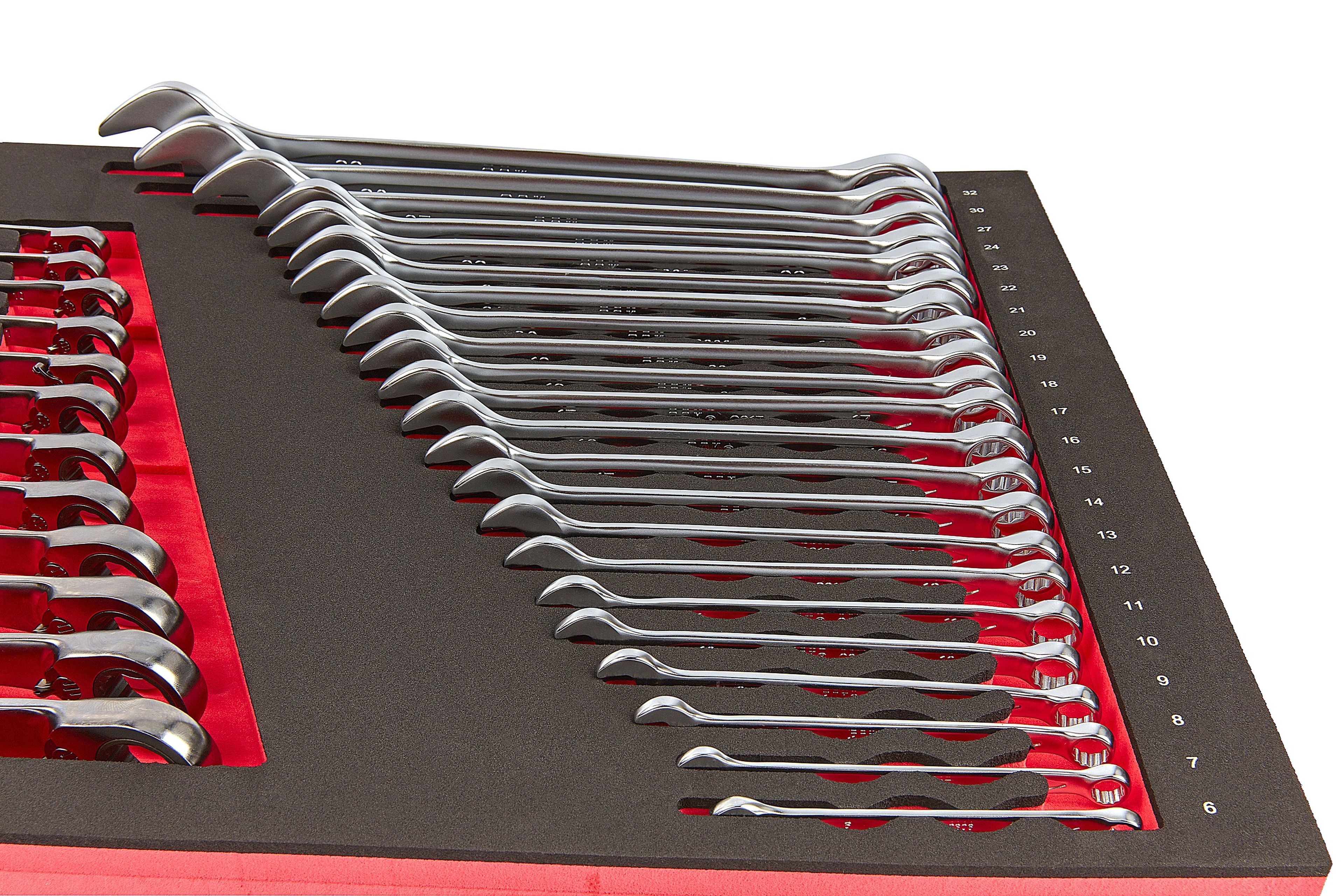 AOK Professionele 34 Delige Ring / Ratel / Steeksleutelset Foam Inlay Image 4
