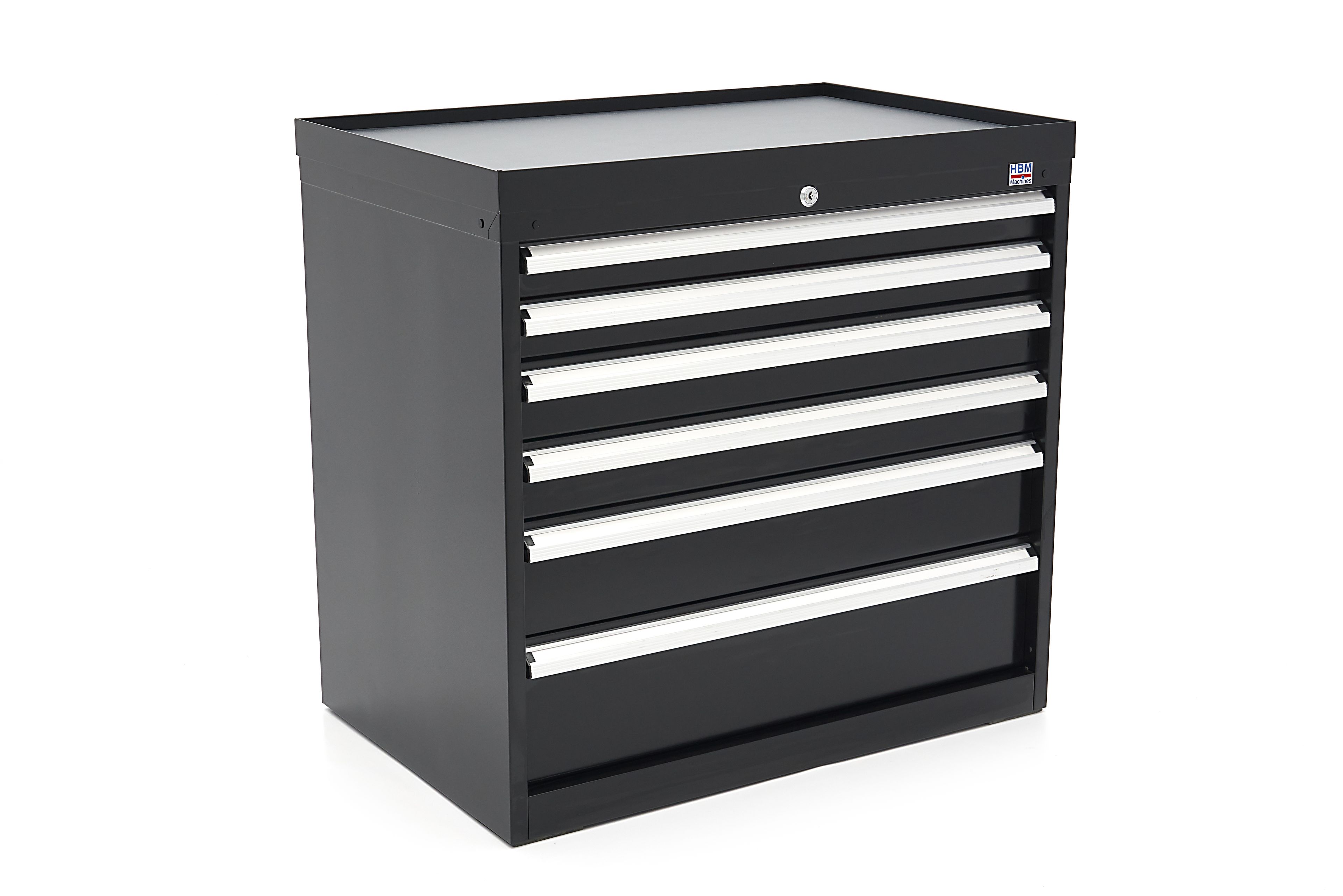 HBM Profi-Werkzeugschrank mit 6 Schubladen / Schubladenschrank, 88 x 58 x 80 cm, schwarz  Image 3