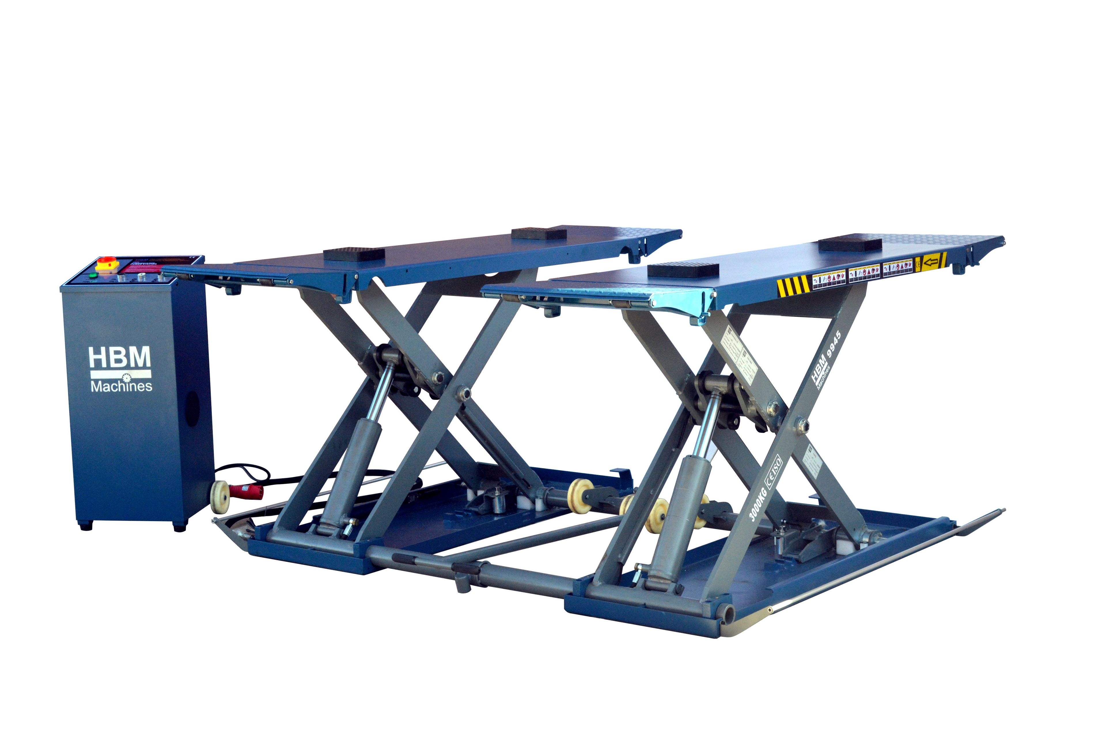 HBM Ponte di pulizia professionale per auto elettriche da 3 tonnellate, ponte di pulizia, ponte per pneumatici - 400 Volt