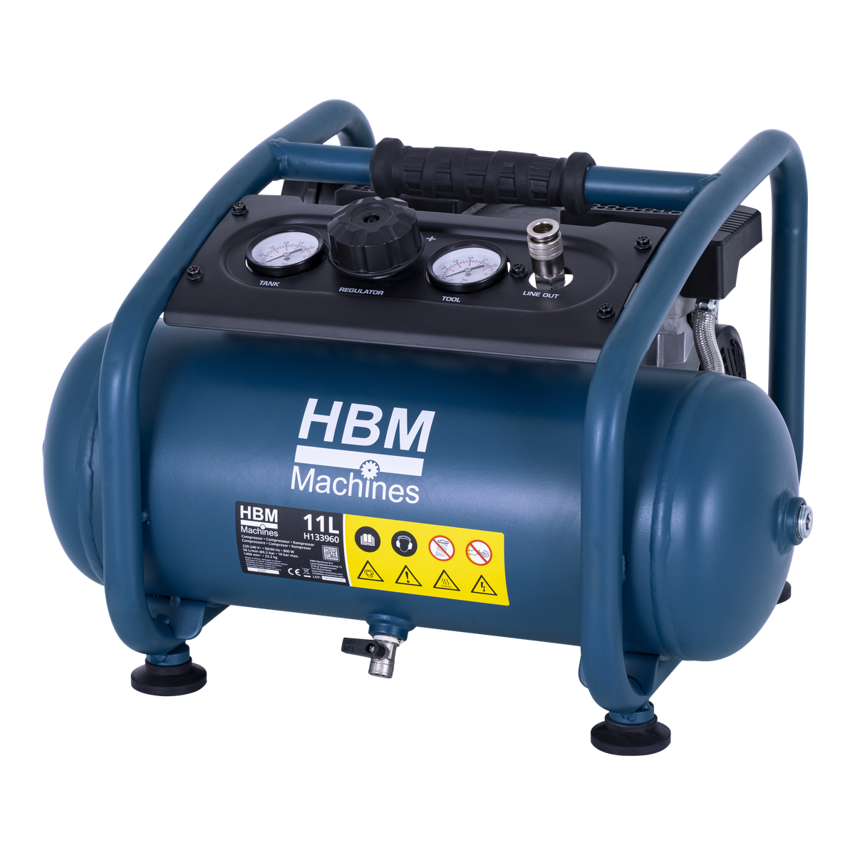 HBM Compresor de bajo nivel sonoro 11 litros