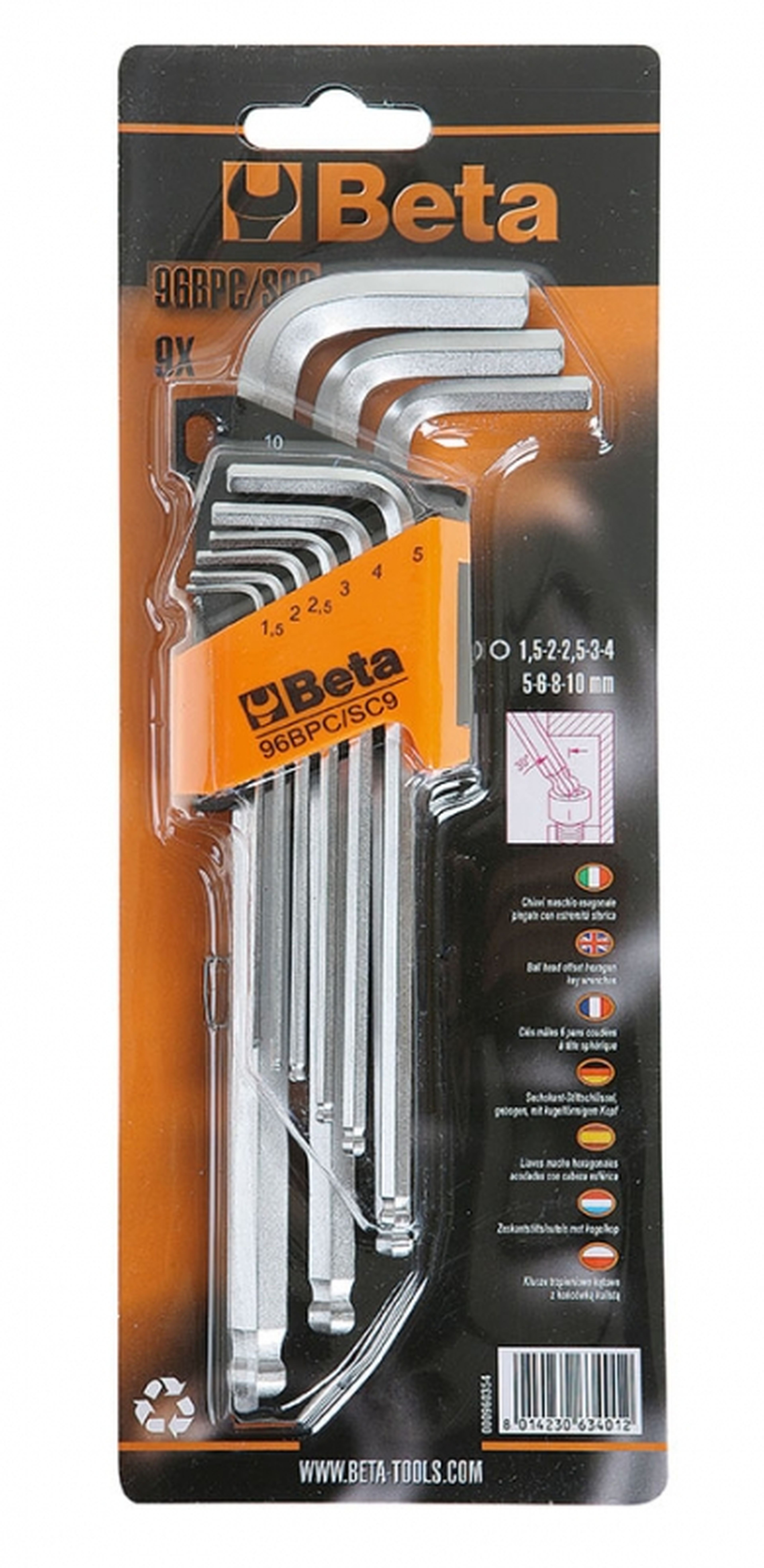 Beta 9 Delige Korte Inbussleutelset - 96 Bpc/Sc9 Image 2