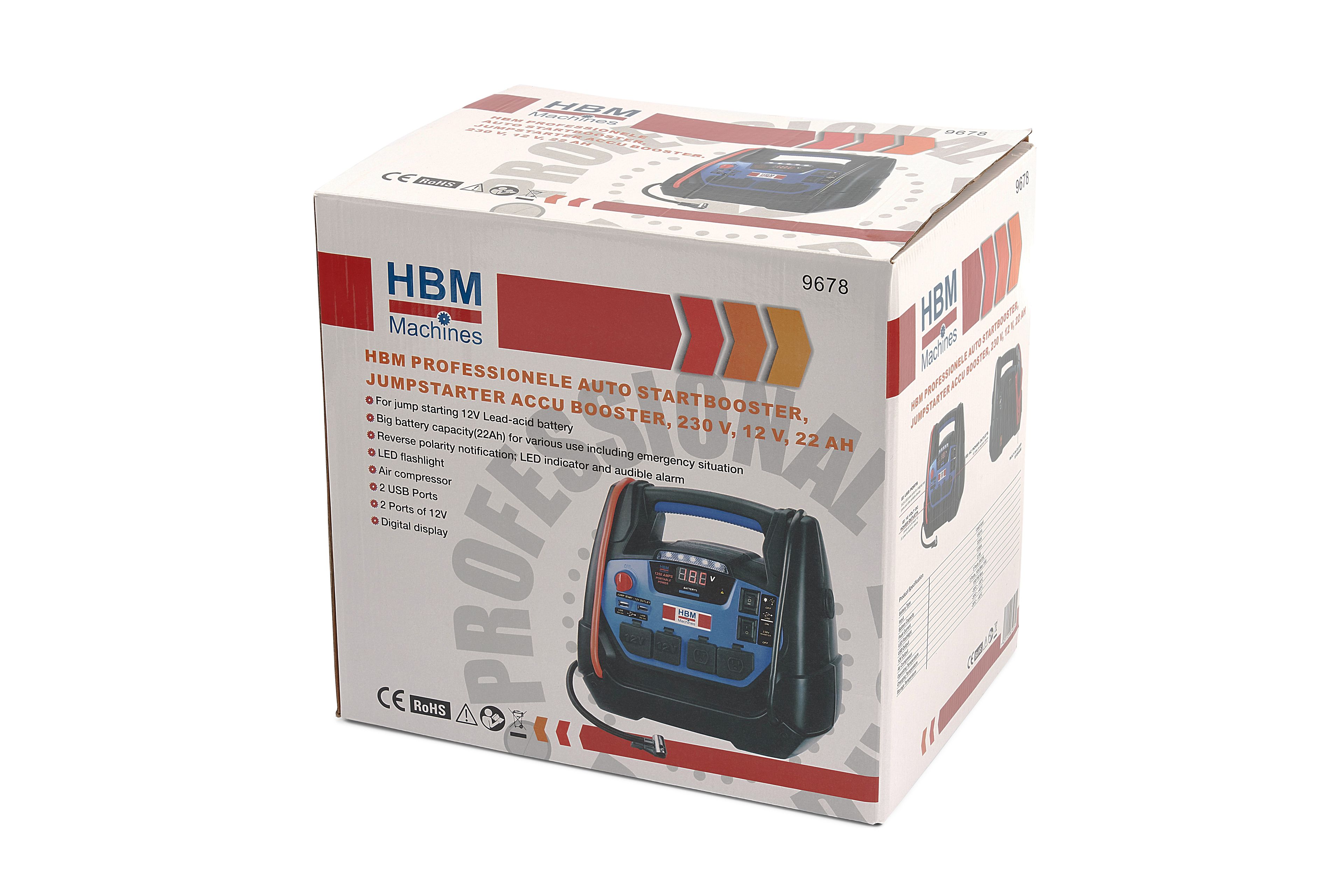 HBM Avviatore per auto, Booster di batteria, 12/230 Volt, 21 Ah Image 11