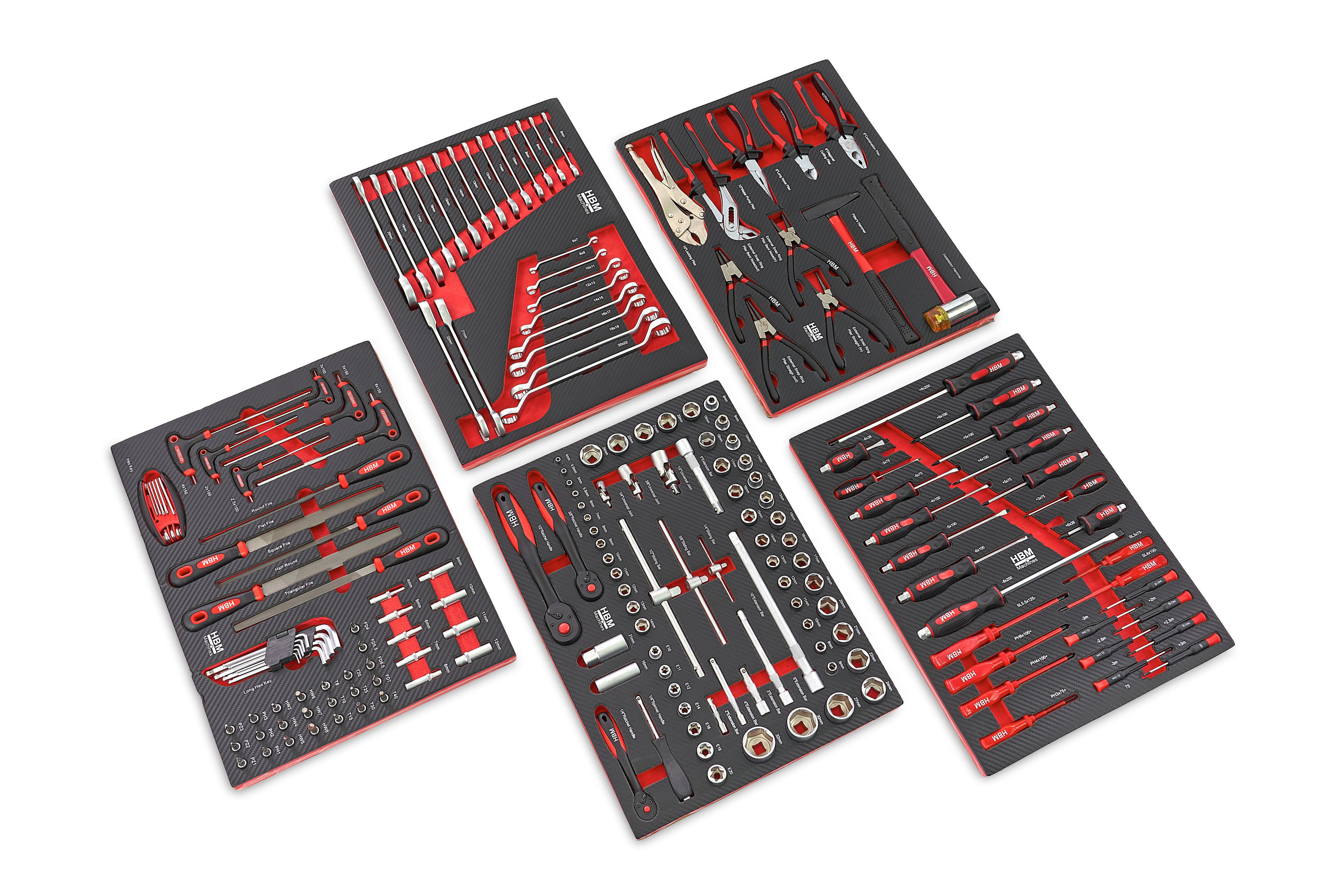 HBM gefüllter Werkstattwagen 196-teilig, rot Image 2