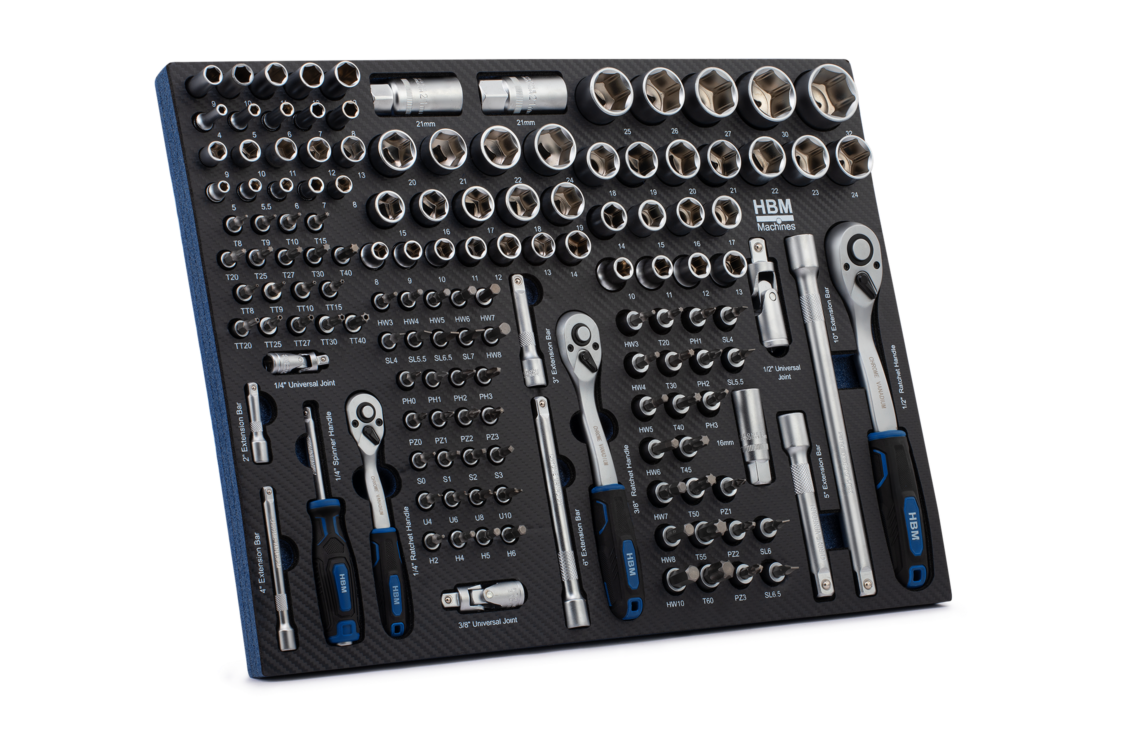 HBM inlay met doppenset, ratelset 145-delig Image 3