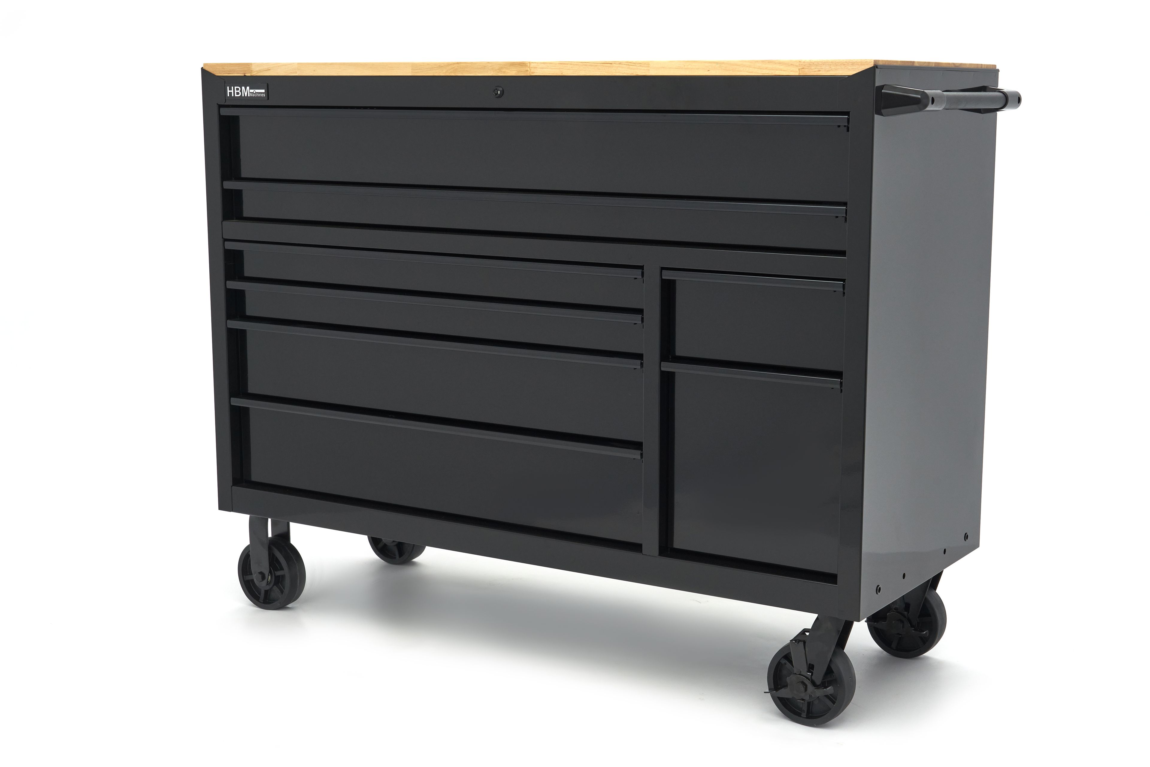 HBM gereedschapswagen, 8 laden, 142 cm, zwart