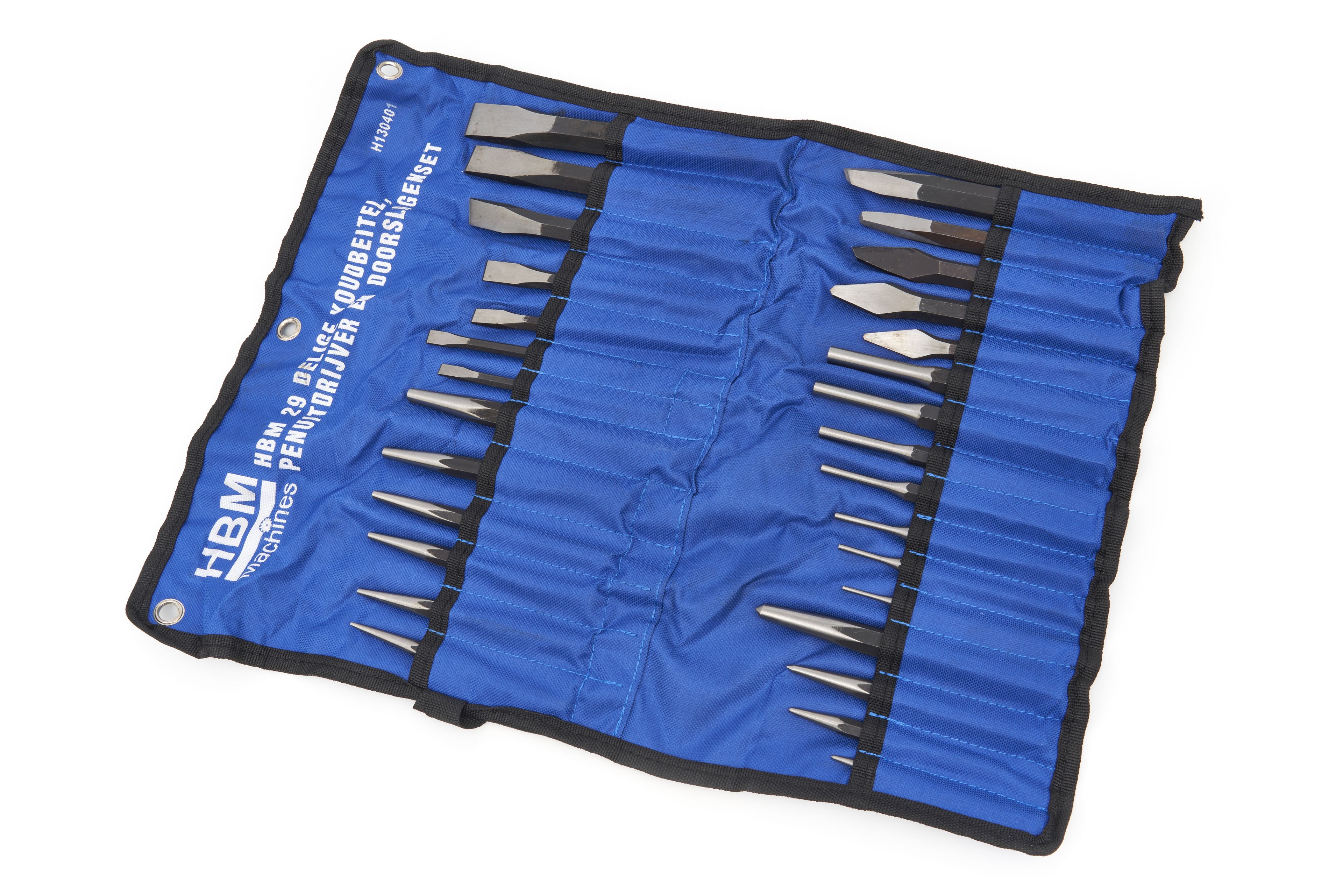 Set di scalpelli a freddo, estrattore e martello HBM da 29 pezzi Image 6