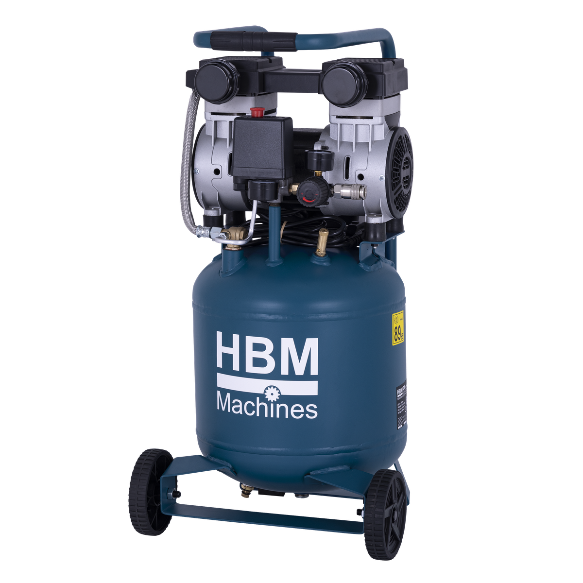 HBM Compresor vertical de bajo nivel sonoro 24 litros
