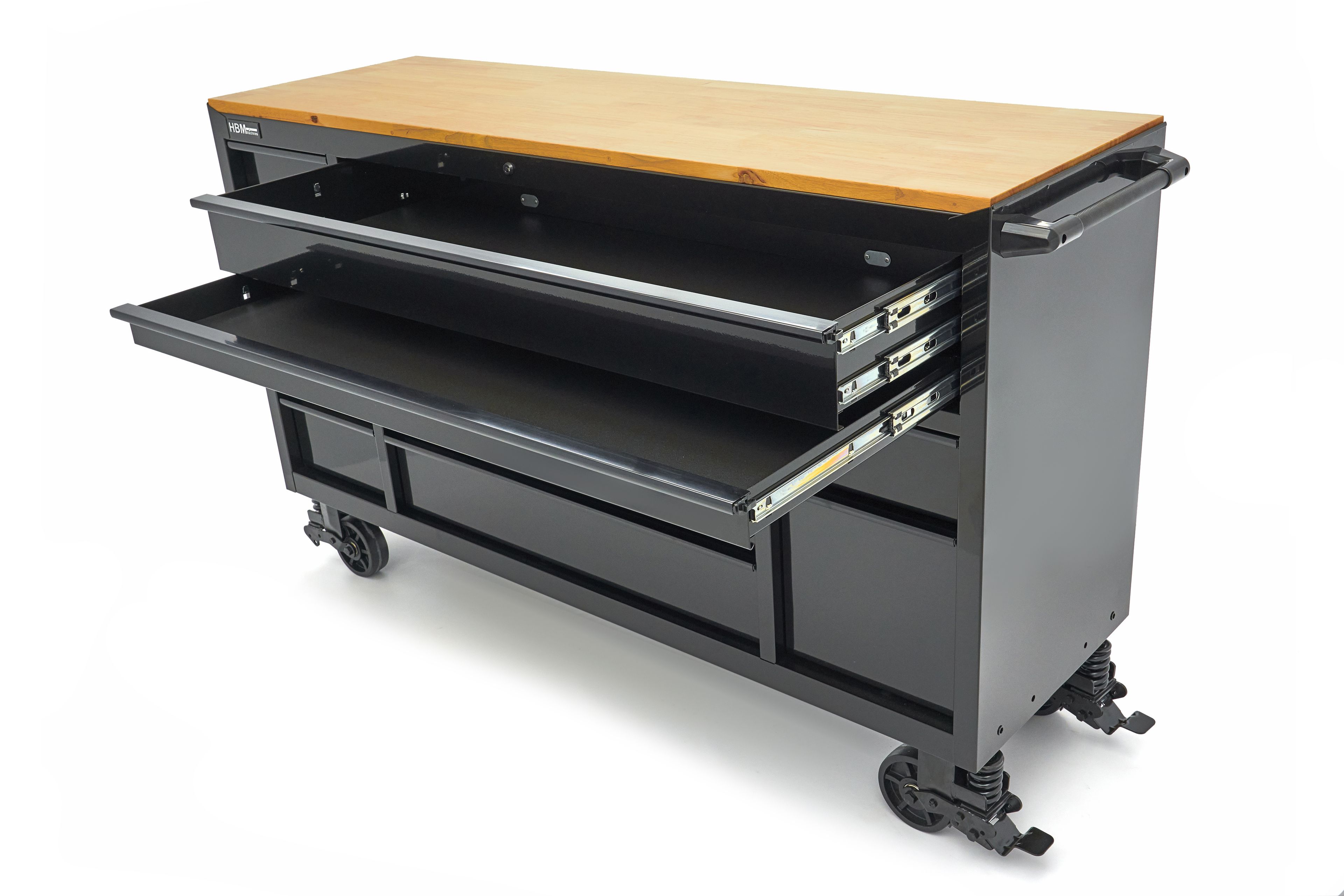 HBM gereedschapswagen, 14 laden, 182 cm, zwart Image 9