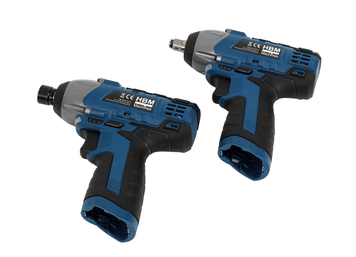 HBM Llave de impacto de batería y atornillador de impacto de 10,8 voltios