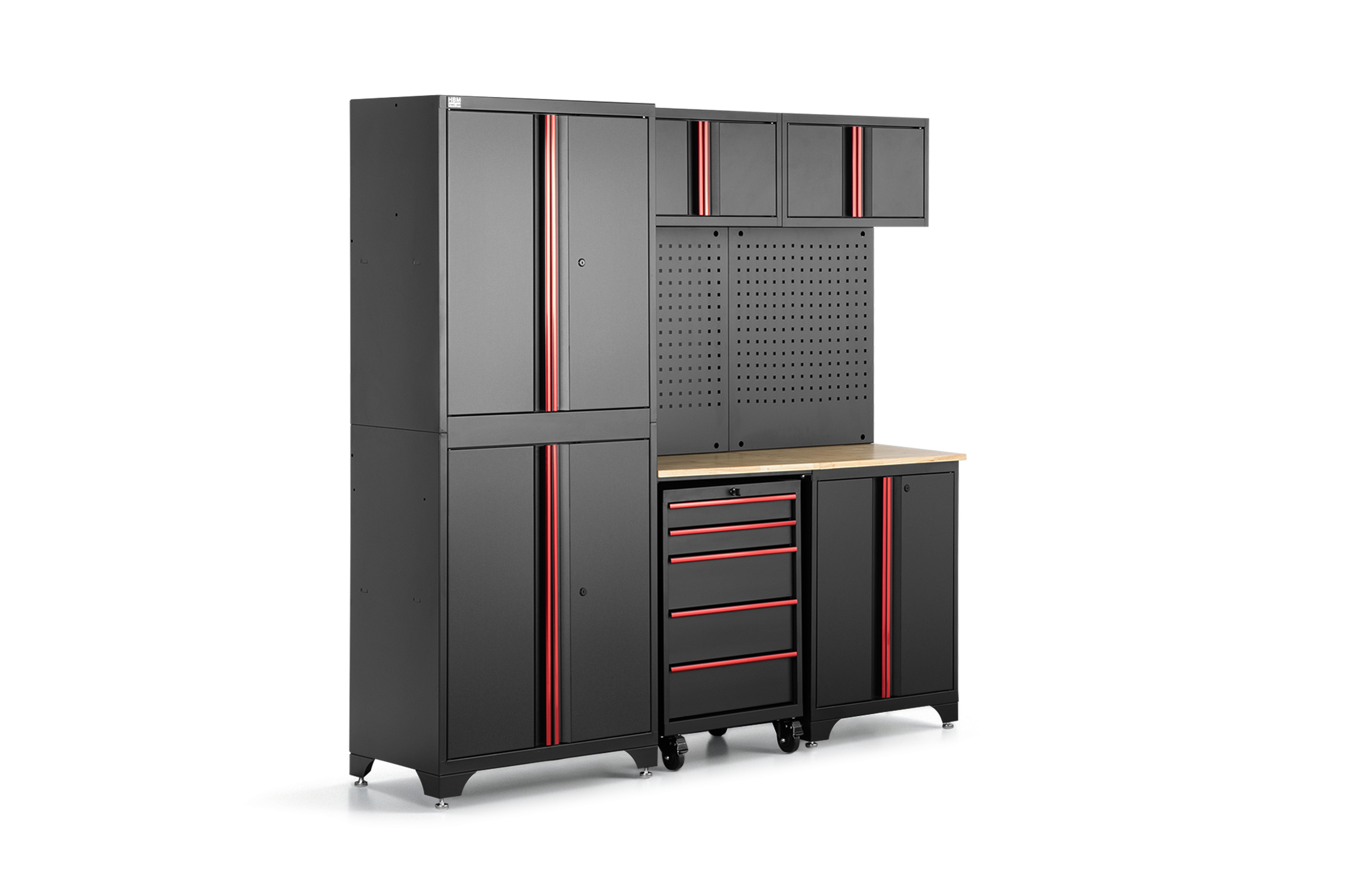 HBM modulair werkplaatssysteem 6-delig, zwart rood, model A Image 3