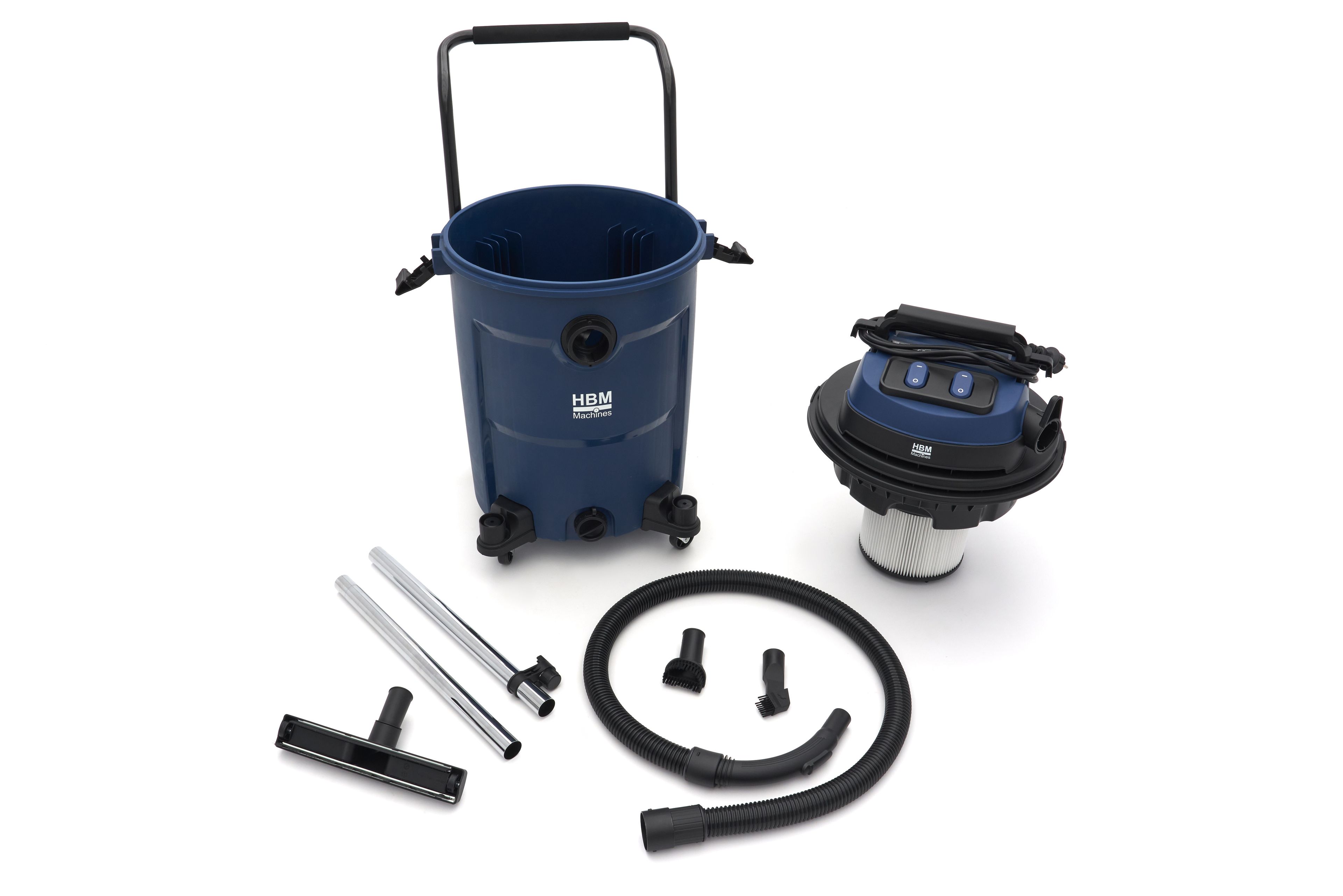 HBM bouwstofzuiger nat/droog PP 2x1200W 60L Image 6