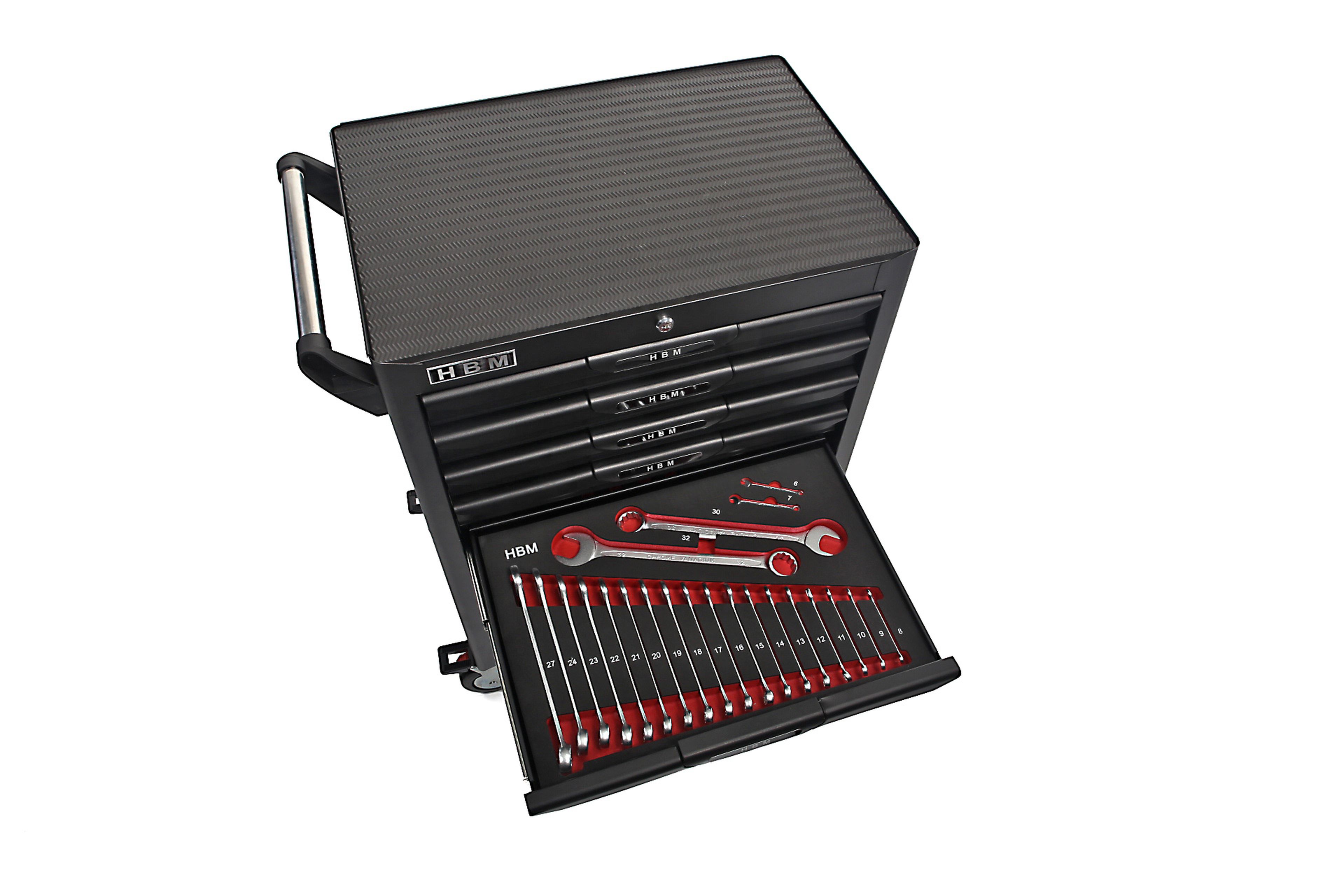 HBM deluxe gevulde gereedschapswagen, 283 delig, zwart Image 9