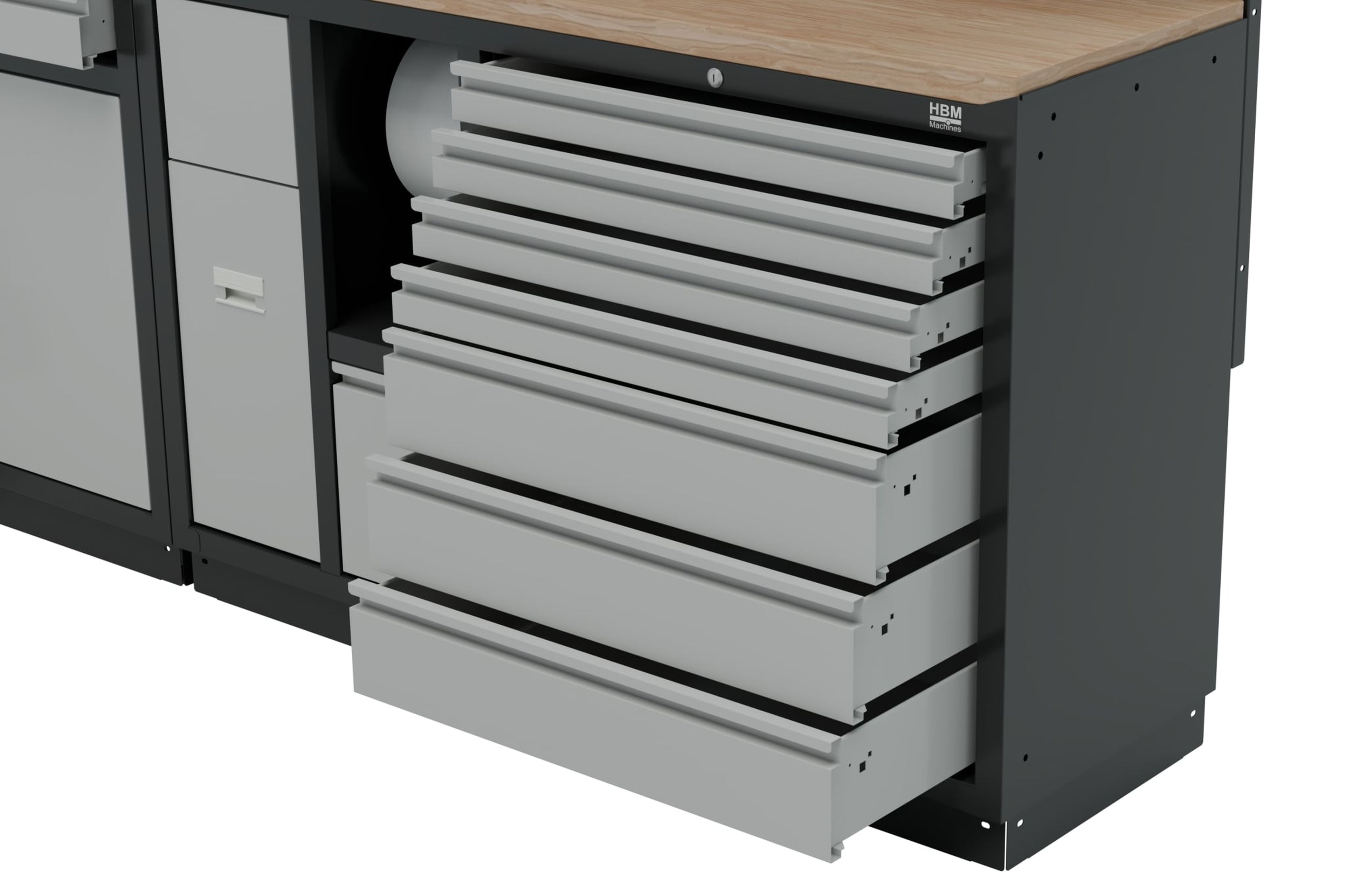 HBM modulair werkplaatssysteem 10-delig, zwart, grijs Image 6