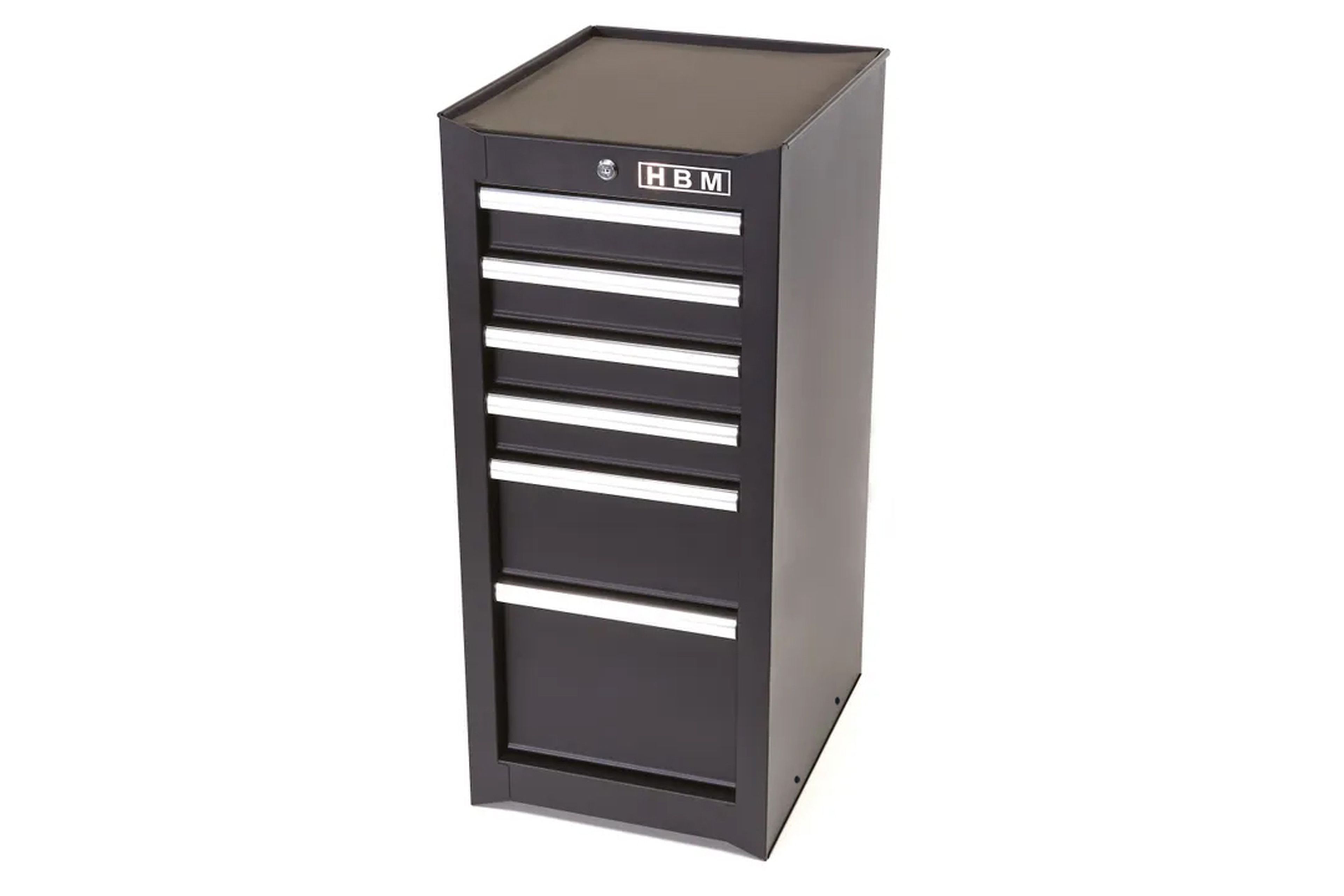 HBM Armoire à outils à 6 tiroirs noire