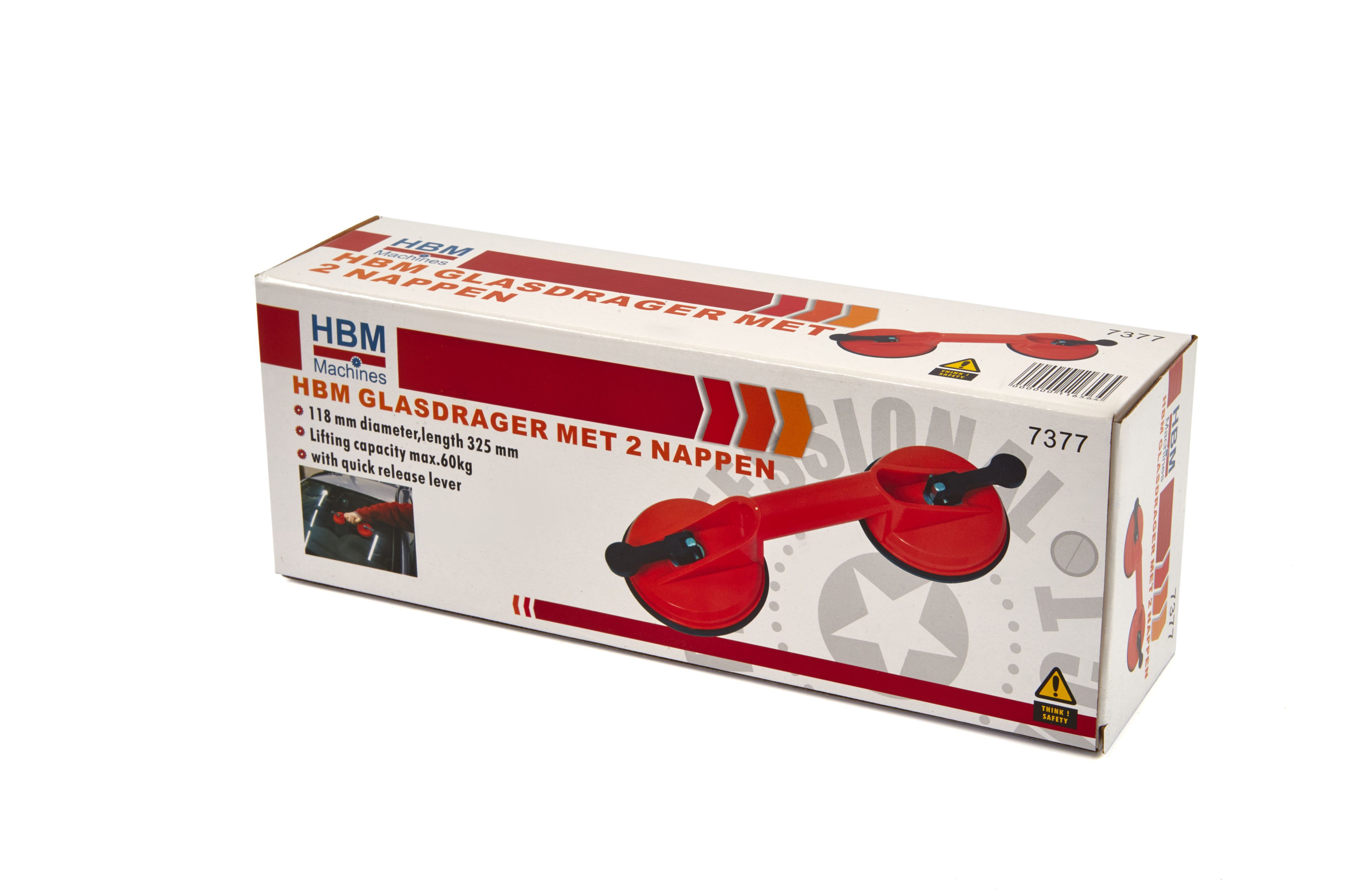 HBM Glasdrager / Zuignap met 2 koppen 60 Kg Image 3