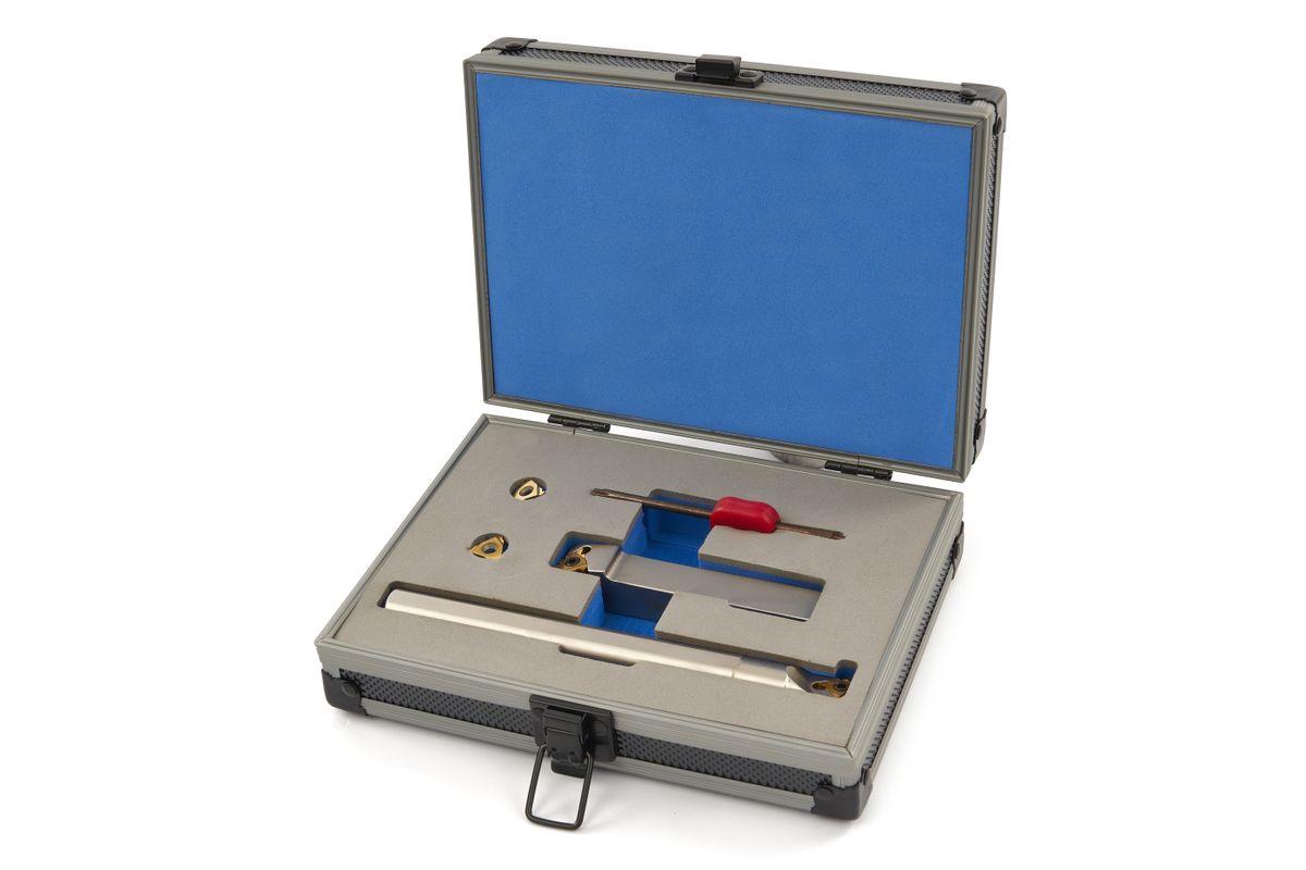 Harlingen Juego de herramientas de corte de rosca profesional de 20 mm interior y exterior con placas intercambiables HM